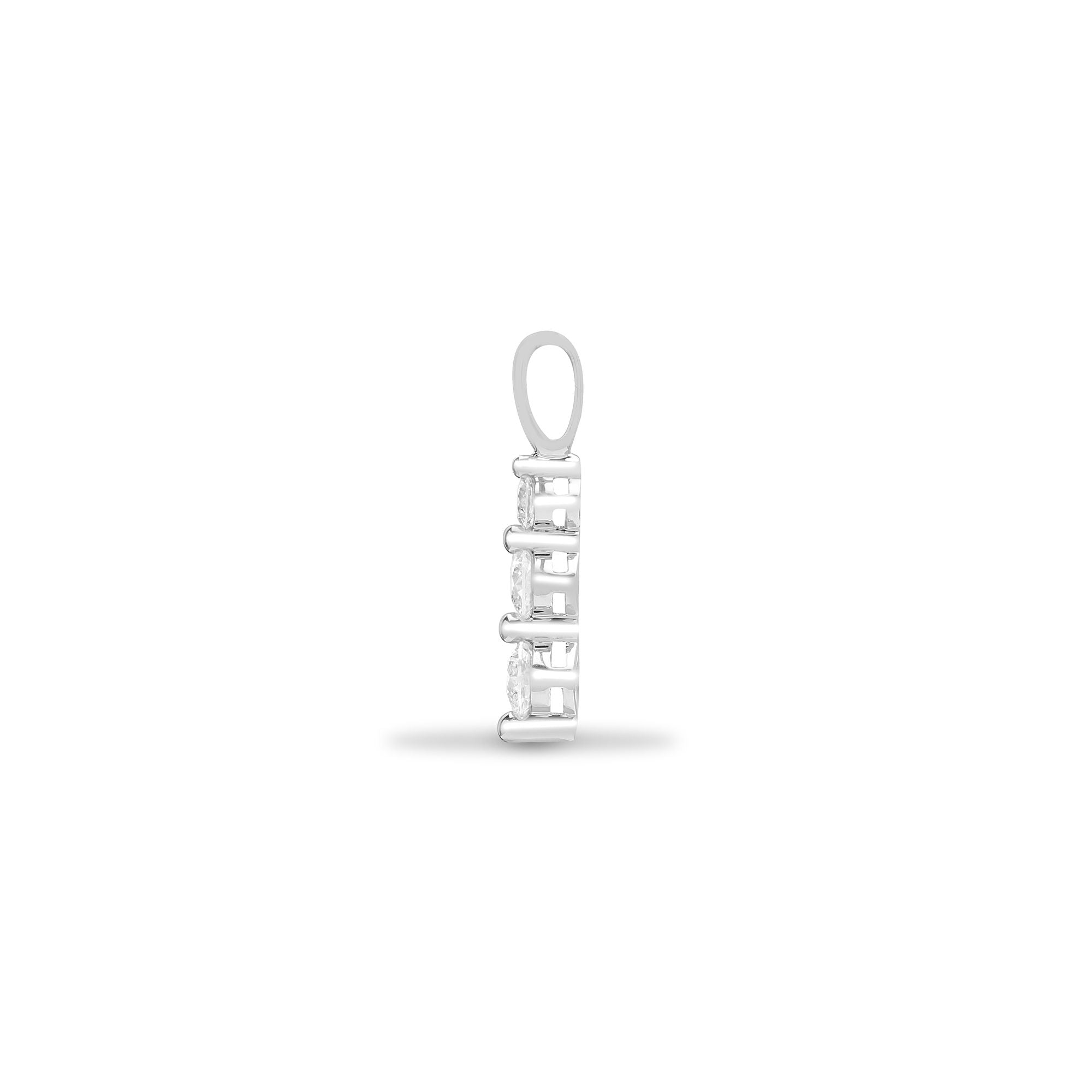 18ct White Gold Natural Diamond Trilogy Pendant