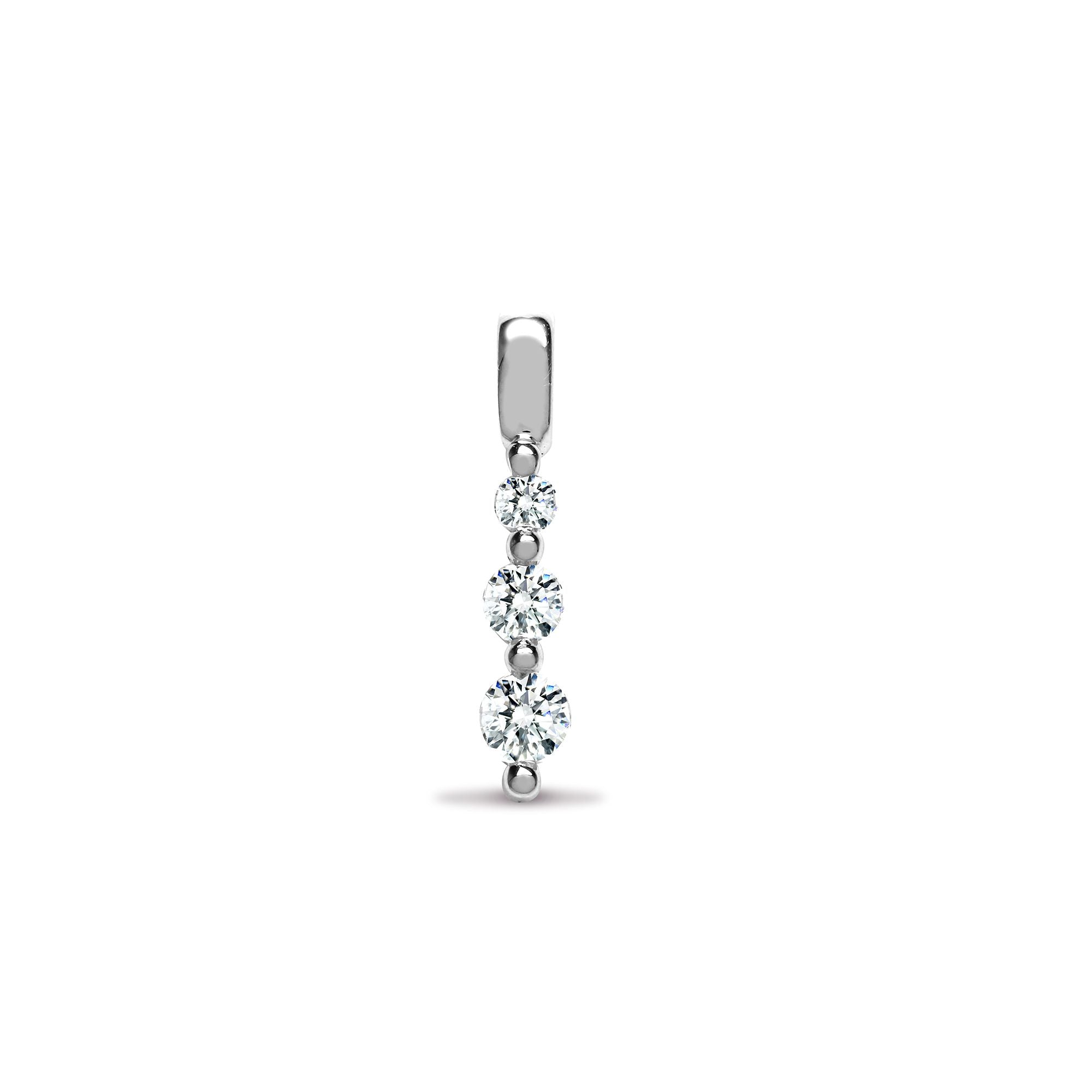 18ct White Gold Natural Diamond Trilogy Pendant