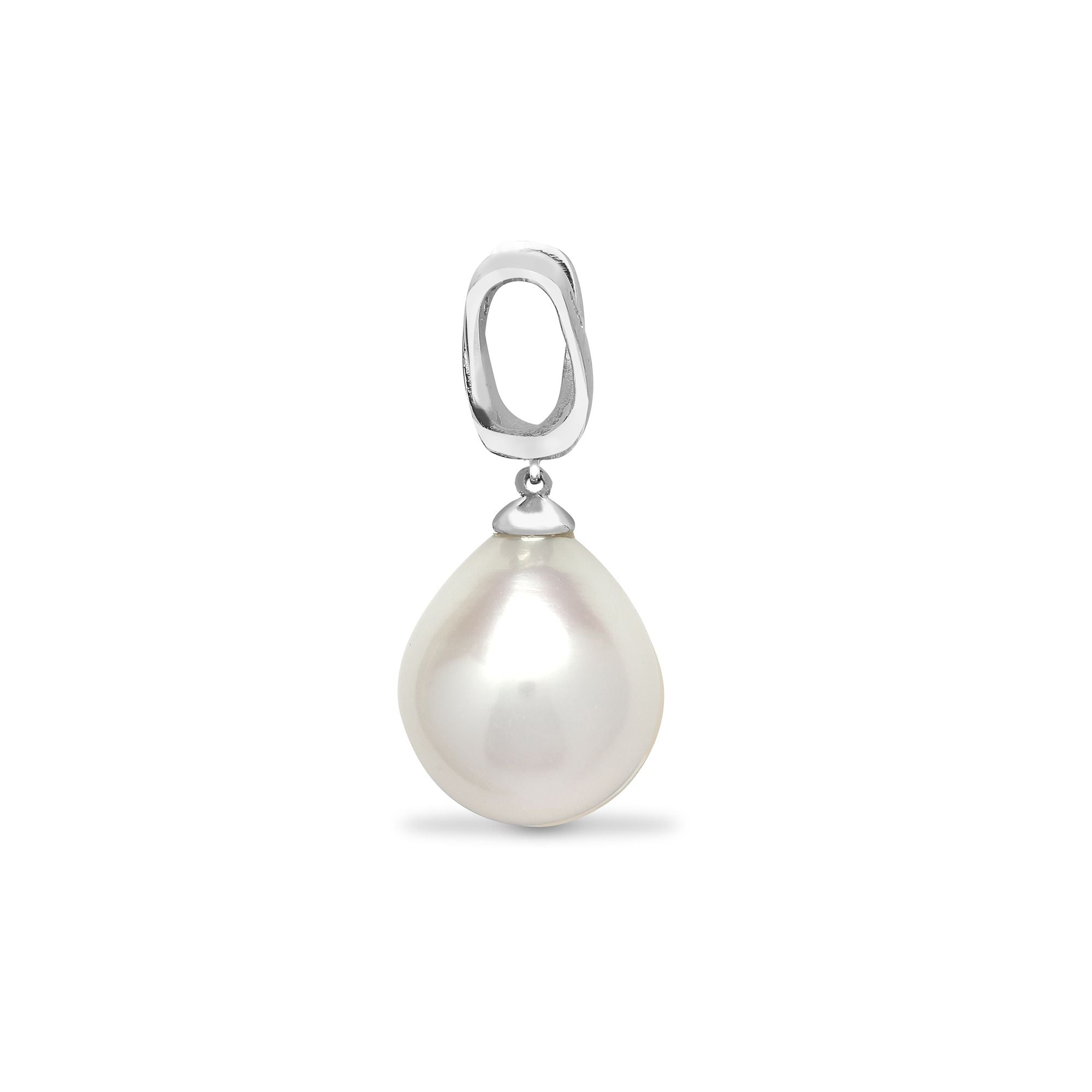 18ct White Gold Natural Diamond And Pearl Pendant