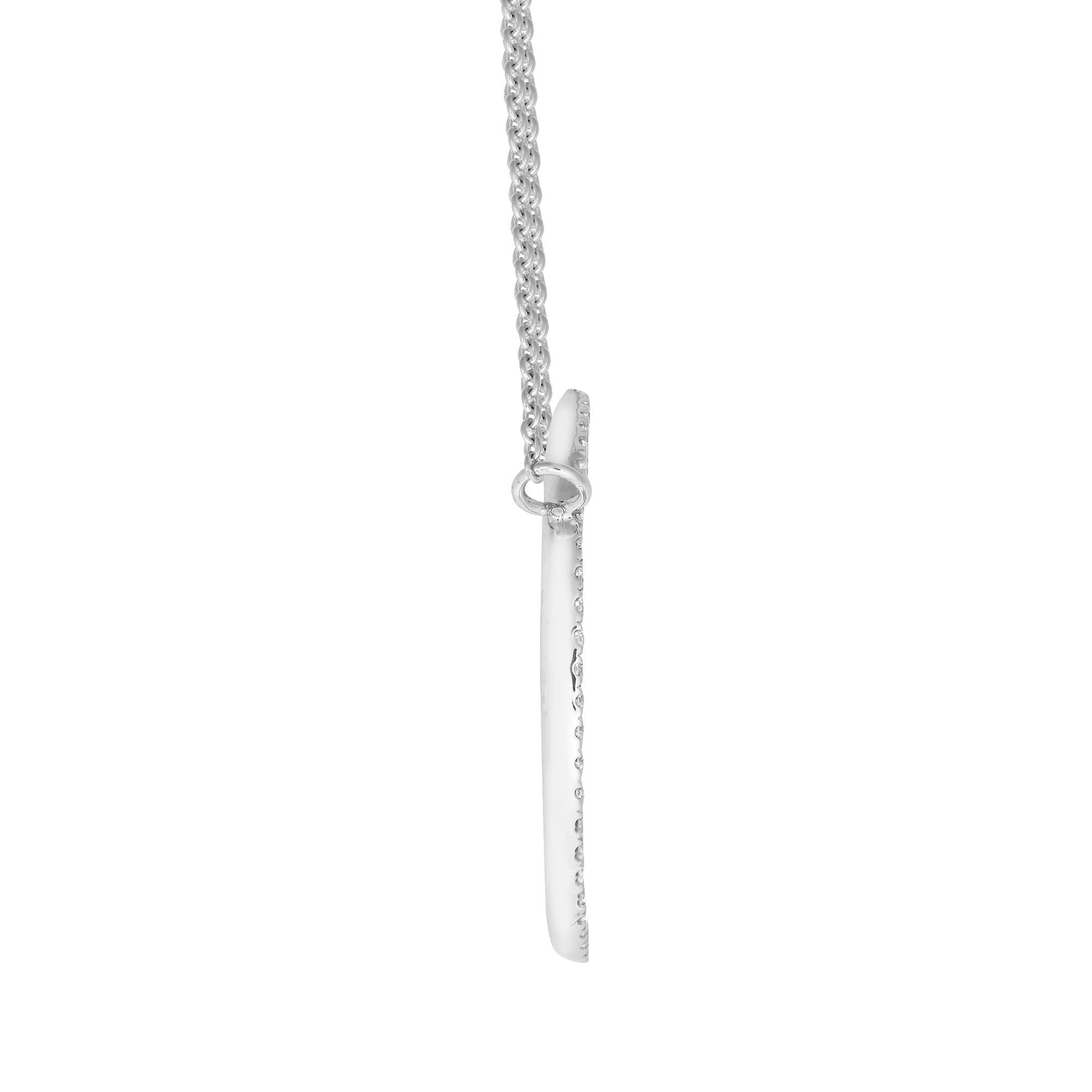 18ct White 0.32ct Natural Diamond Circle Pendant - 18" Chain included