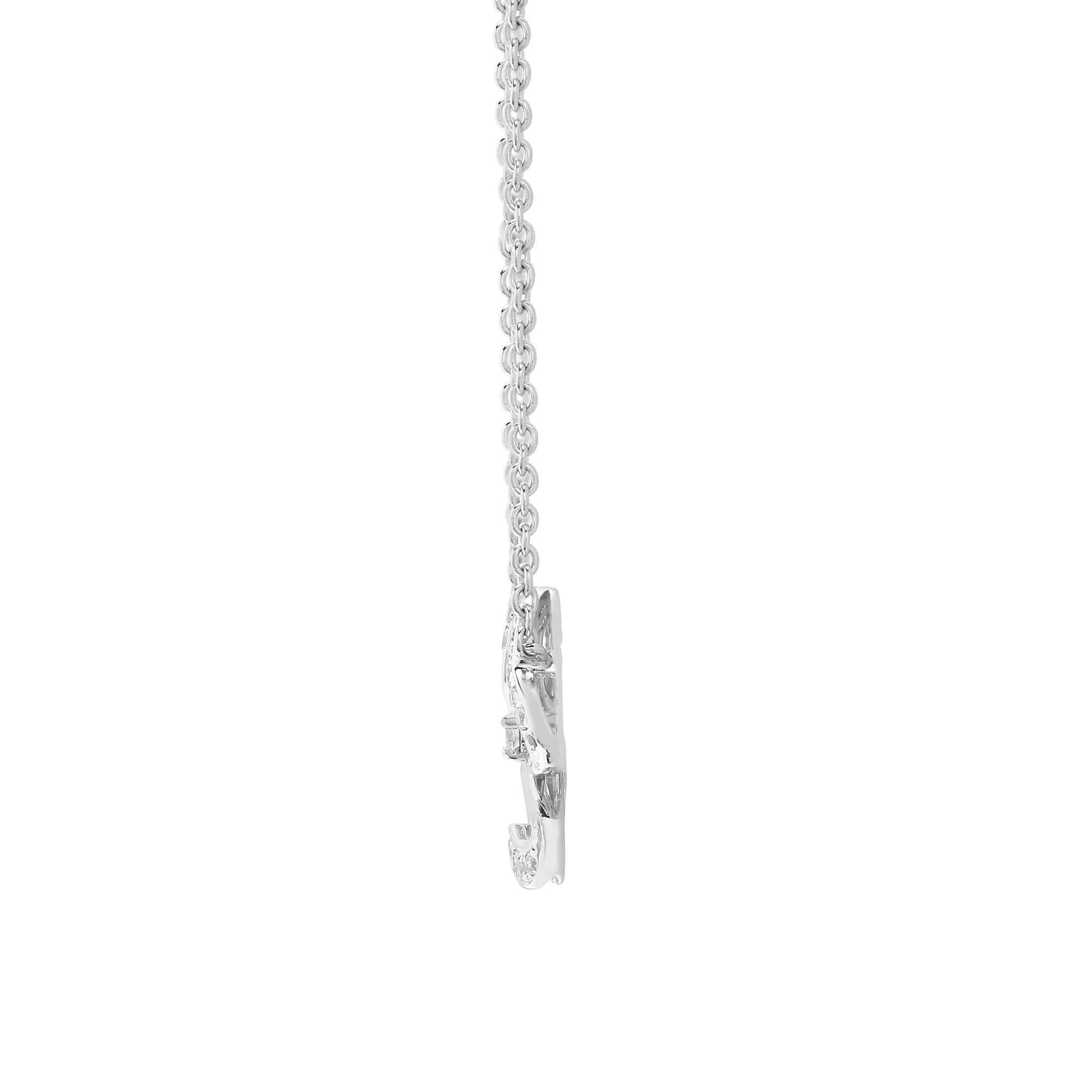 18ct White 0.11ct Natural Diamond Pendant - 18" Chain included