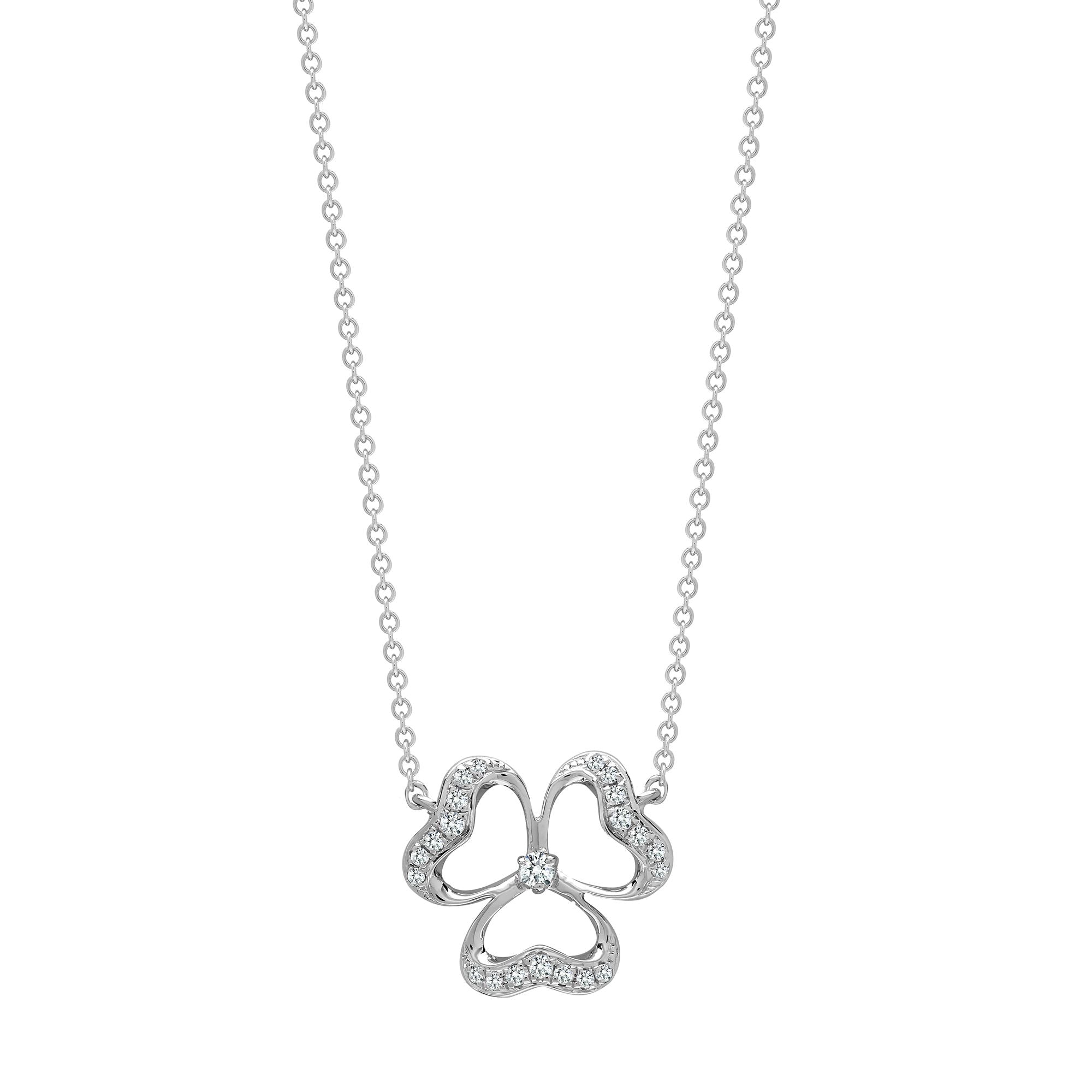 18ct White 0.11ct Natural Diamond Pendant - 18" Chain included