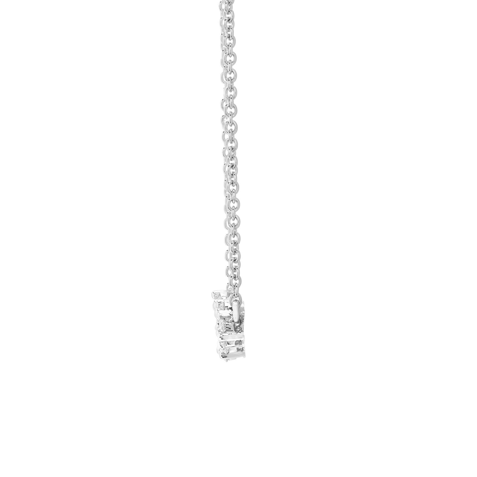 18ct White 0.75ct Natural Diamond Pendant - 18" Chain included