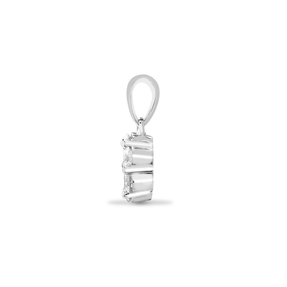 18ct White Natural Diamond 7 Stone Cluster Pendant