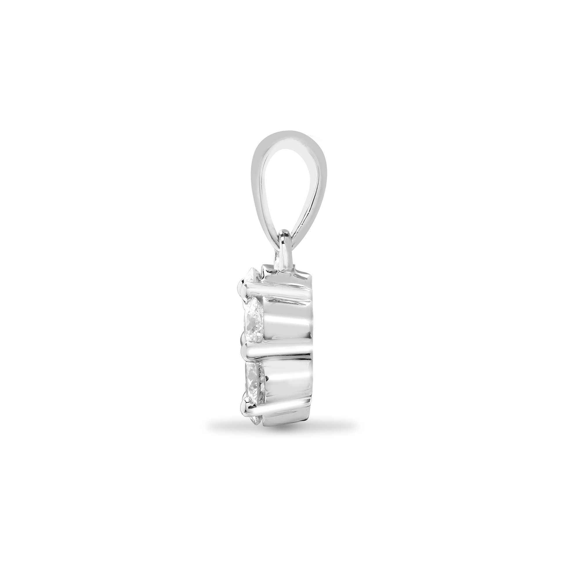 18ct White 0.50ct Natural Diamond 7 Stone Cluster Pendant