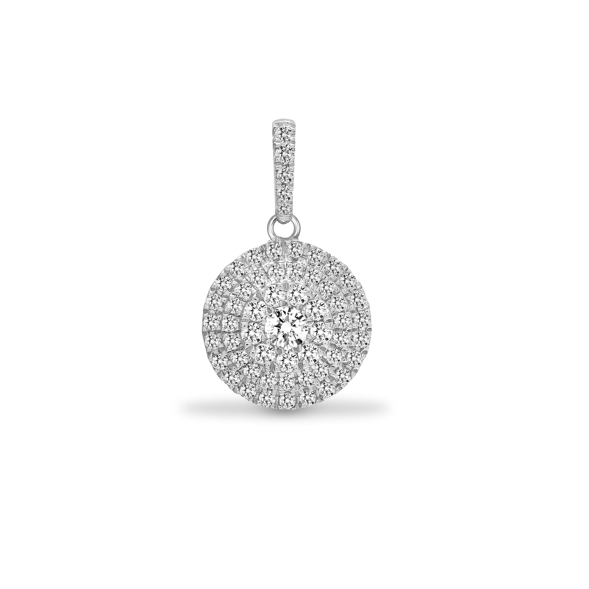18ct White 0.73ct Natural Diamond Looped Bale Cluster Pendant