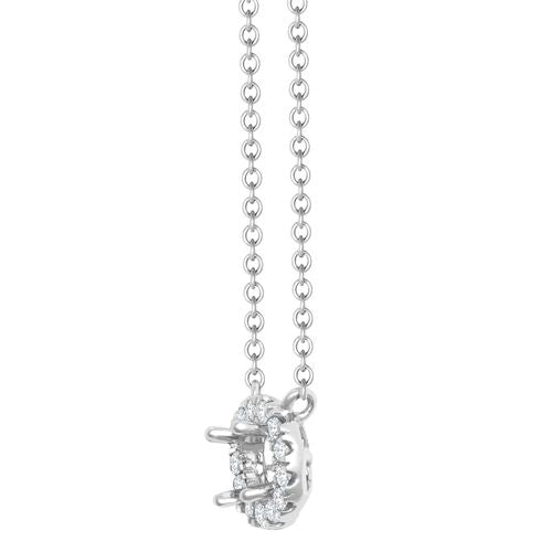 18ct White Gold 0.12ct Natural Diamond Halo Pendant with 16"-18" Chain Extender set with a 0.50ct G SI1 Diamond
