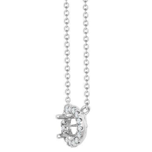 18ct White Gold 0.15ct Natural Diamond Halo Pendant with 16"-18" Chain Extender set with a 0.70ct G SI1 Diamond