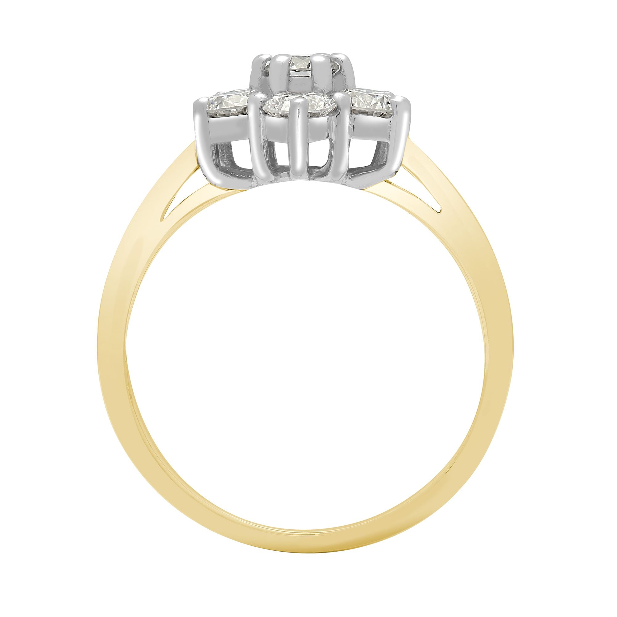 18ct Yellow Gold 75pts Natural Diamond Ring