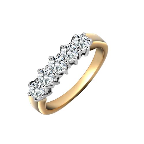 18ct Yellow Gold 1.50ct 5 Stone Natural Diamond Ring