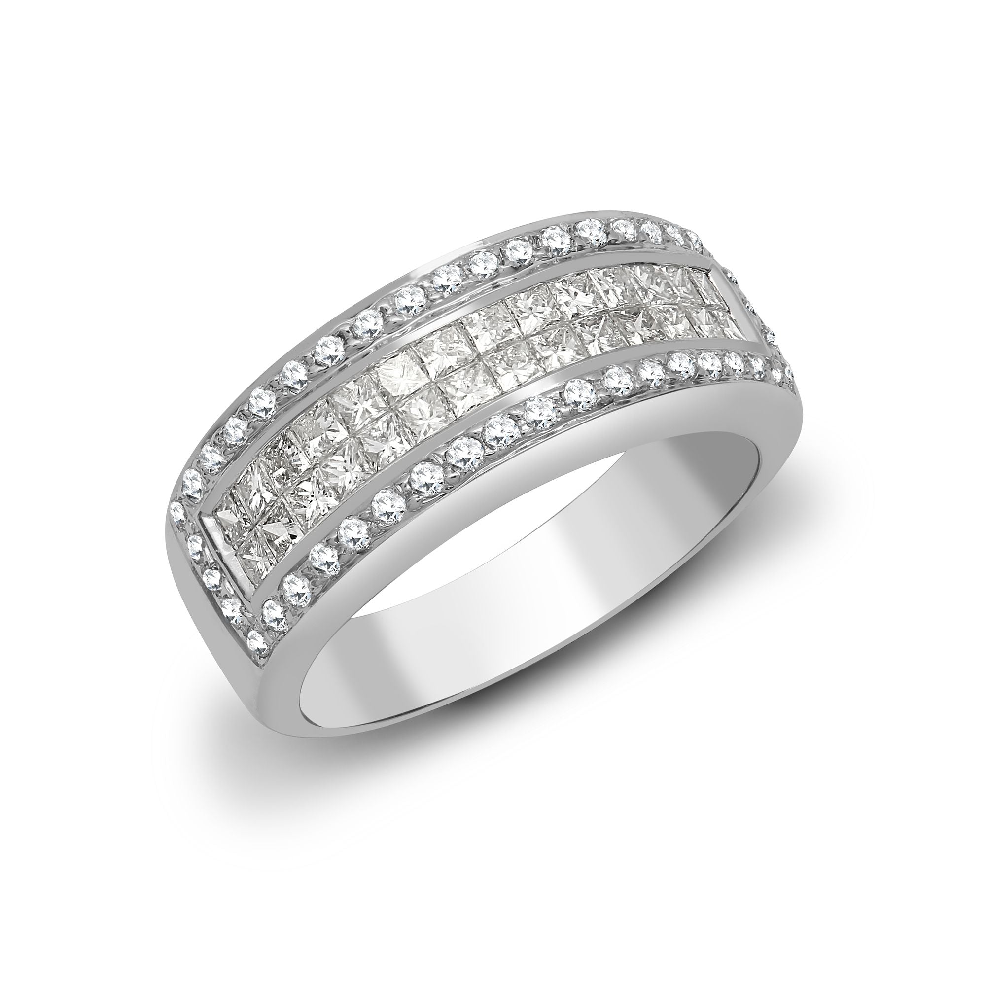18ct White Gold Natural Diamond Ring