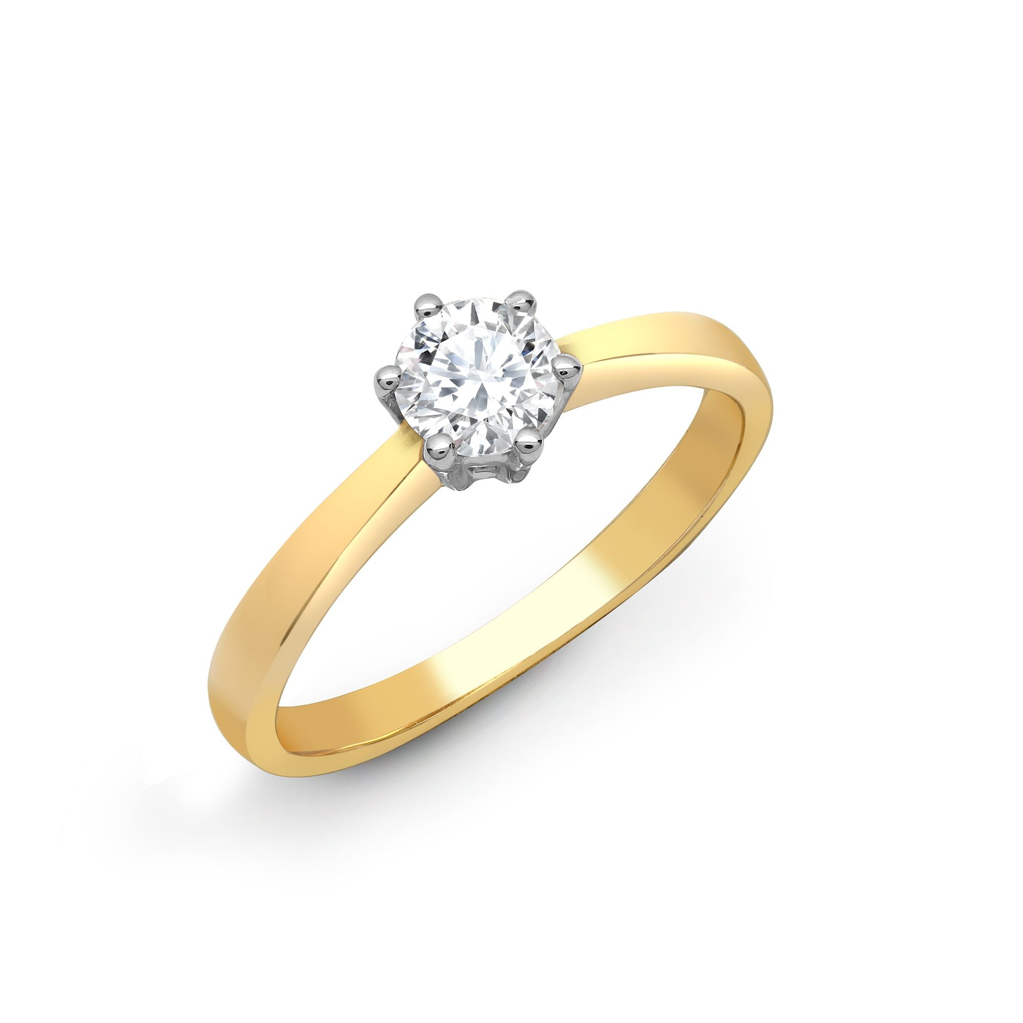 18ct Gold 25pts Solitaire Natural Diamond Ring