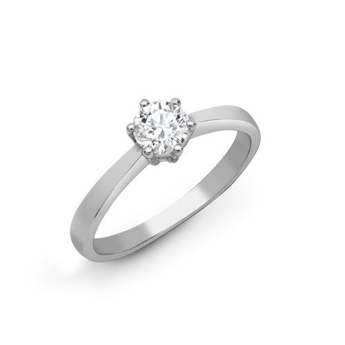 18ct White Gold 50pts Solitaire Natural Diamond Ring