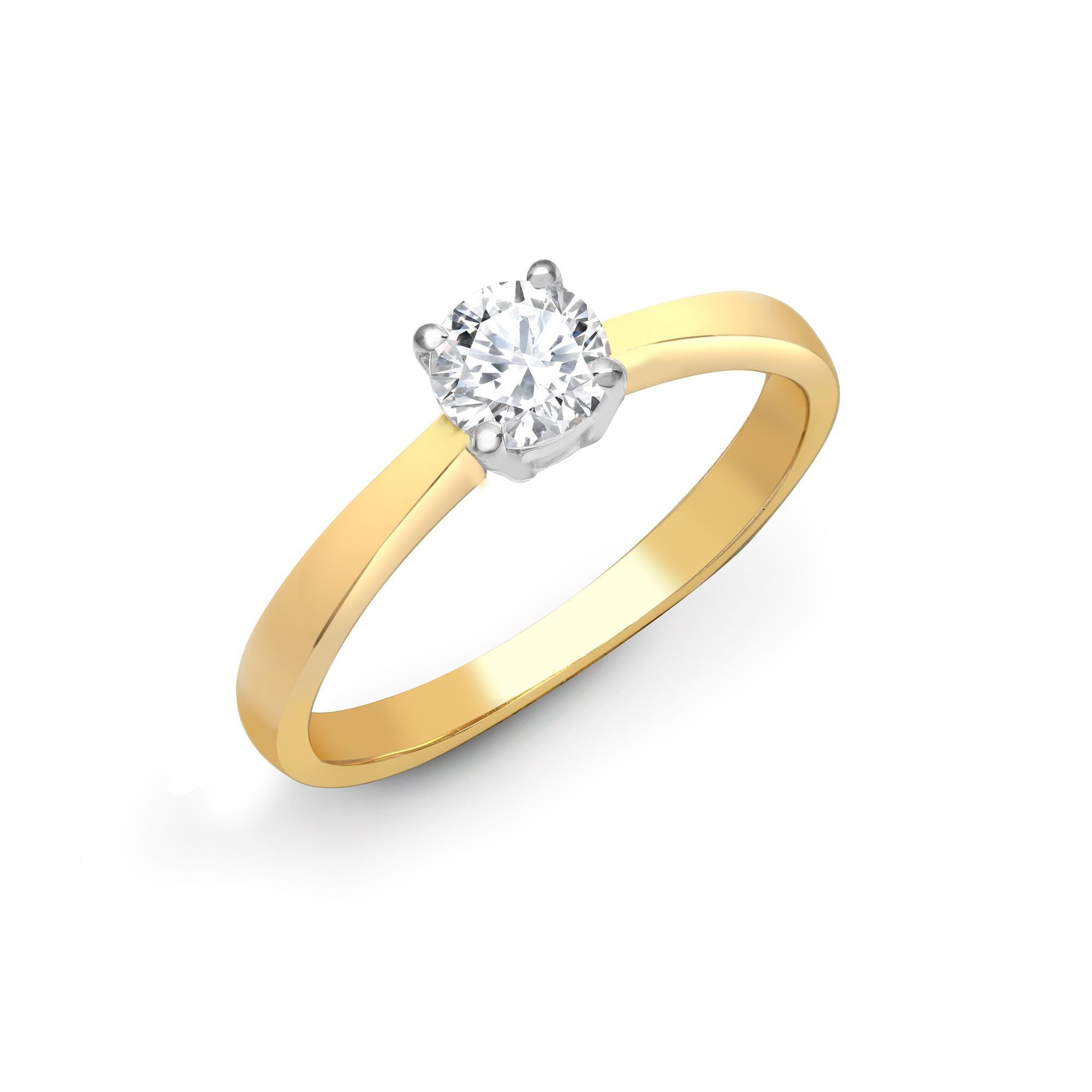 18ct Yellow Gold 50pts Solitaire Natural Diamond Ring