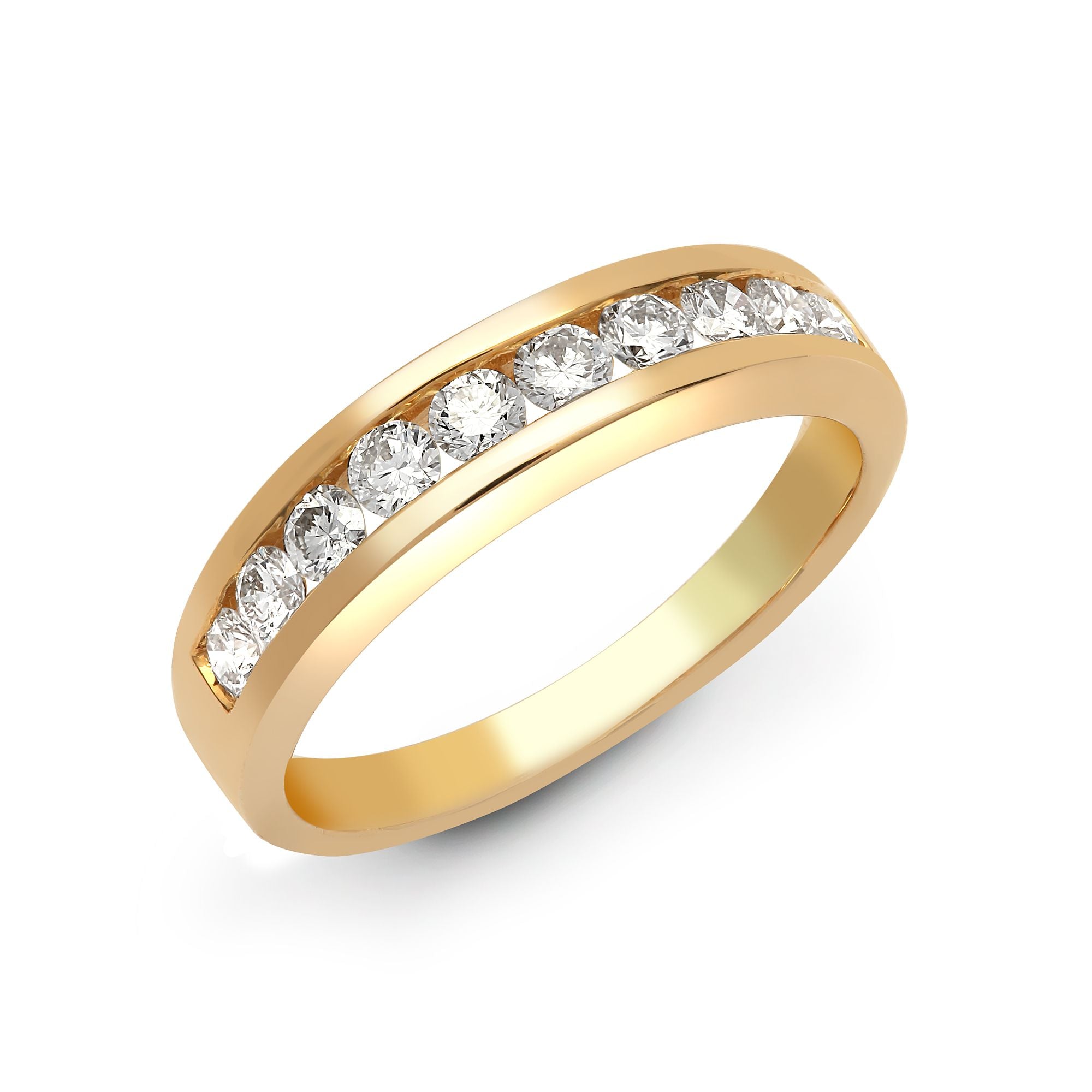 18ct Yellow Gold 1ct Channel Set Natural Diamond Ring