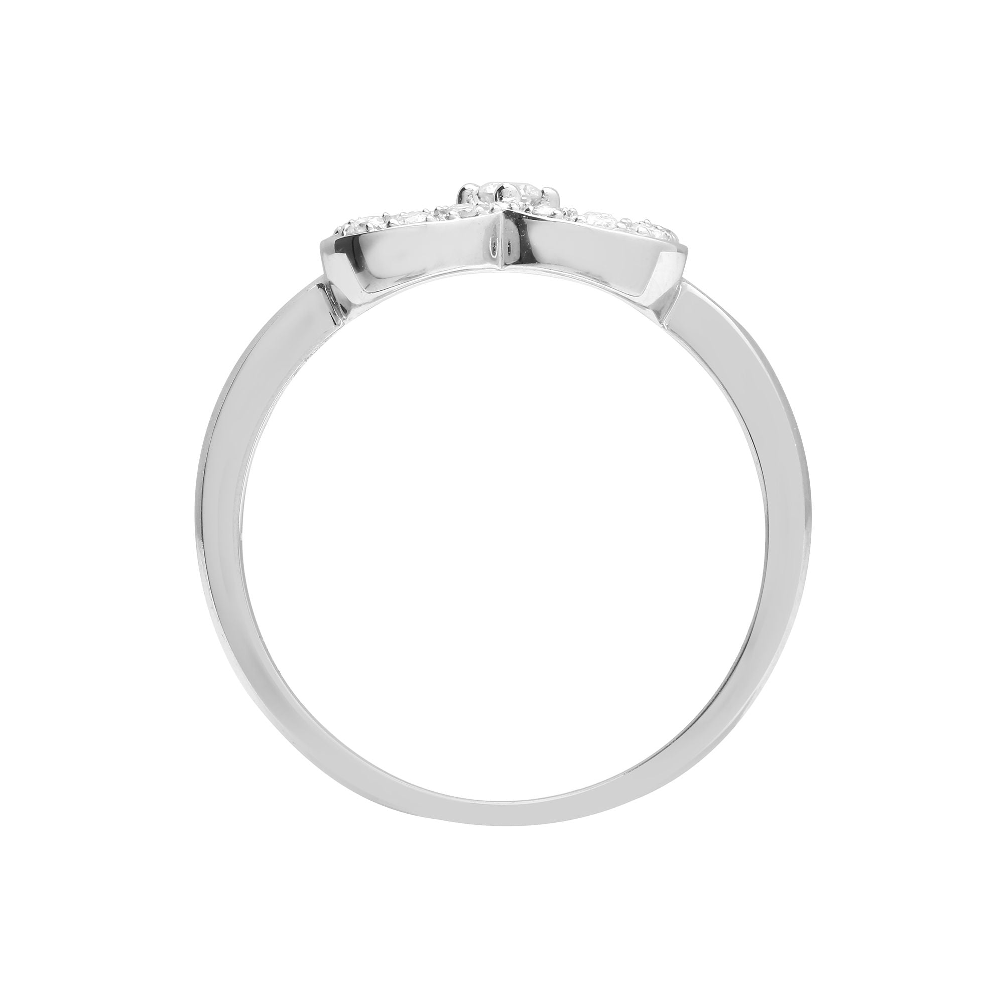 18ct White Gold Heart Shaped Natural Diamond Ring