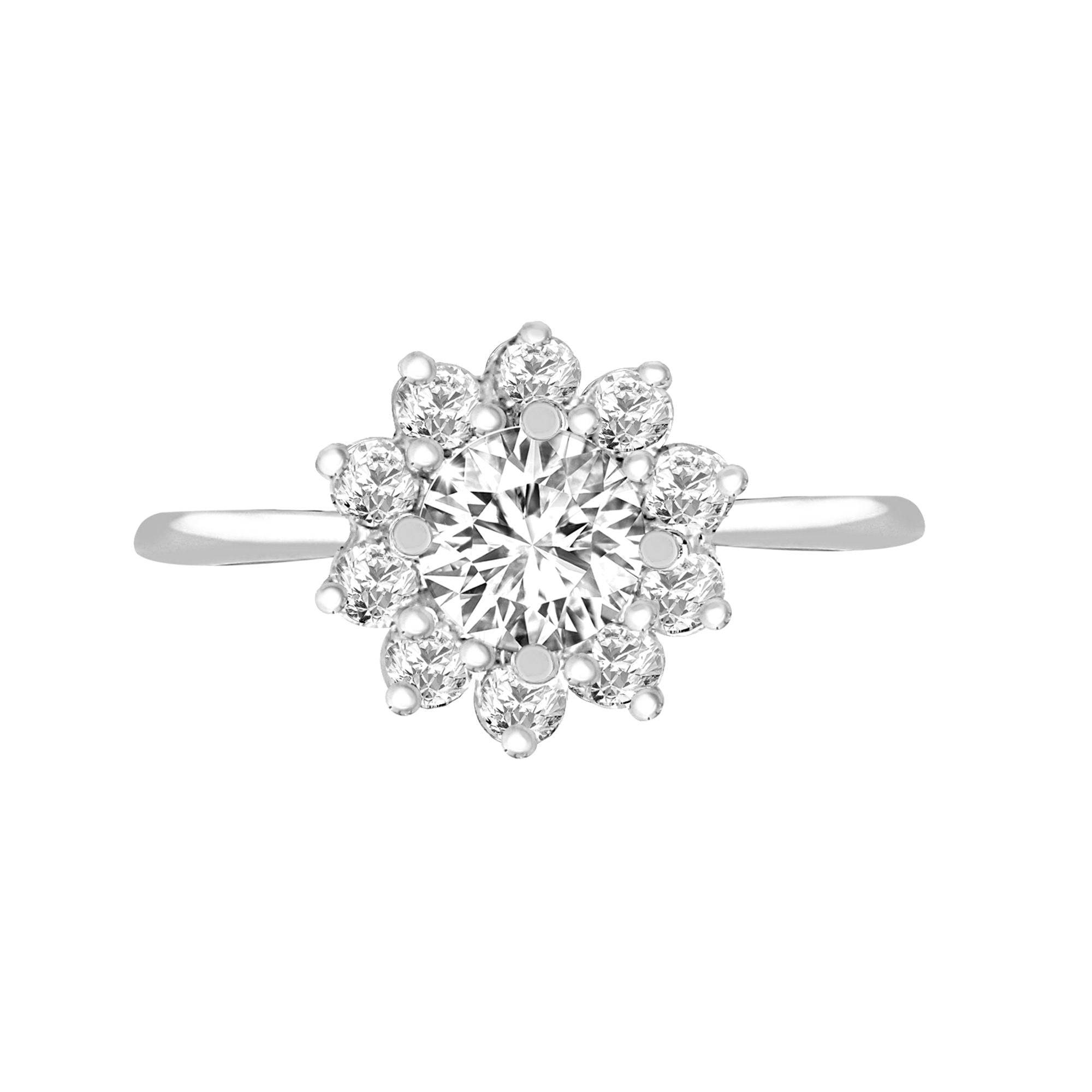 18ct White Gold 40pt Semi Set Natural Diamond Ring Mount. Fits 1.00ct