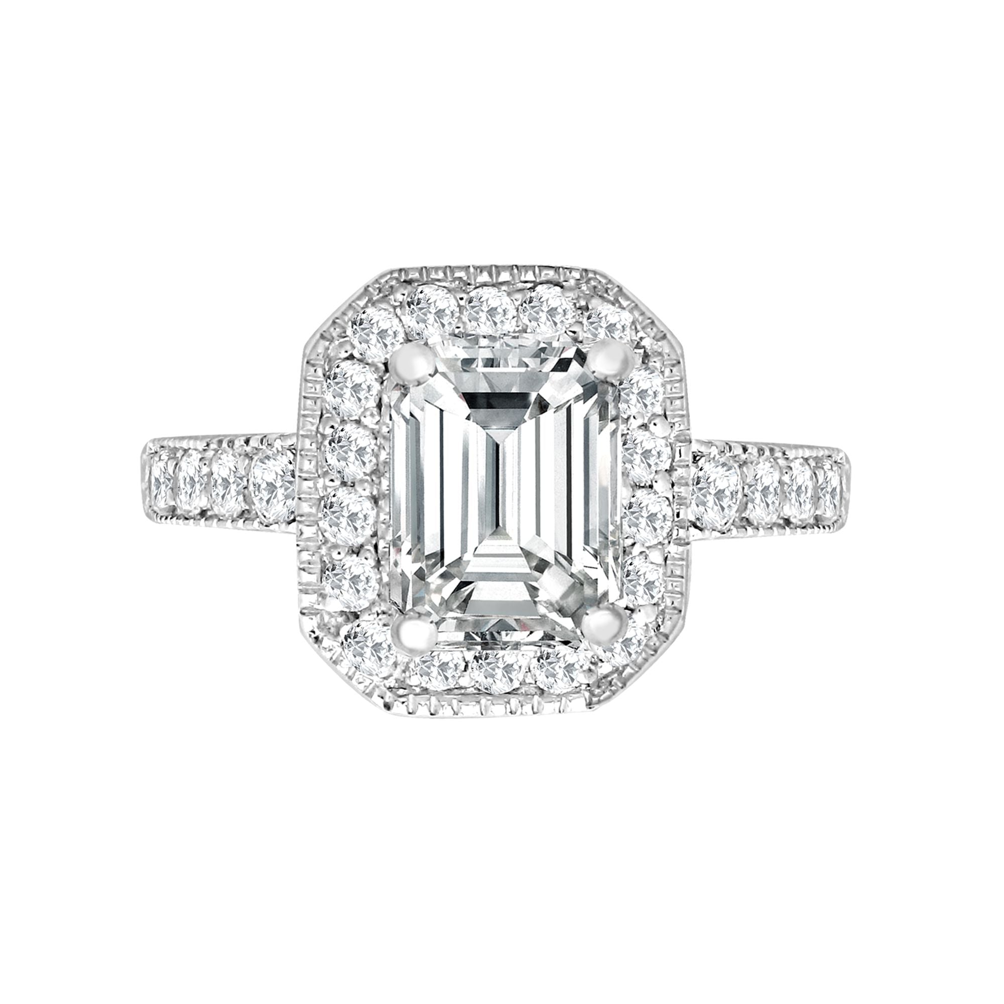 J | 18ct White Gold 43pt Semi Set Natural Diamond Ring Mount. Fits