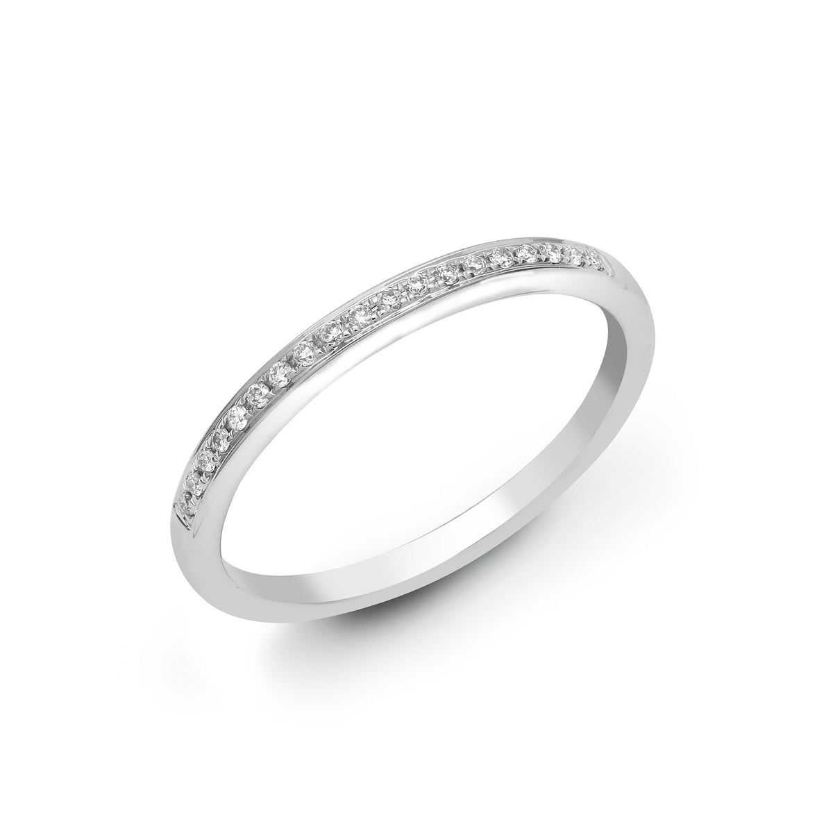 18ct White Gold 10pt Pave Set Natural Diamond Eternity Ring