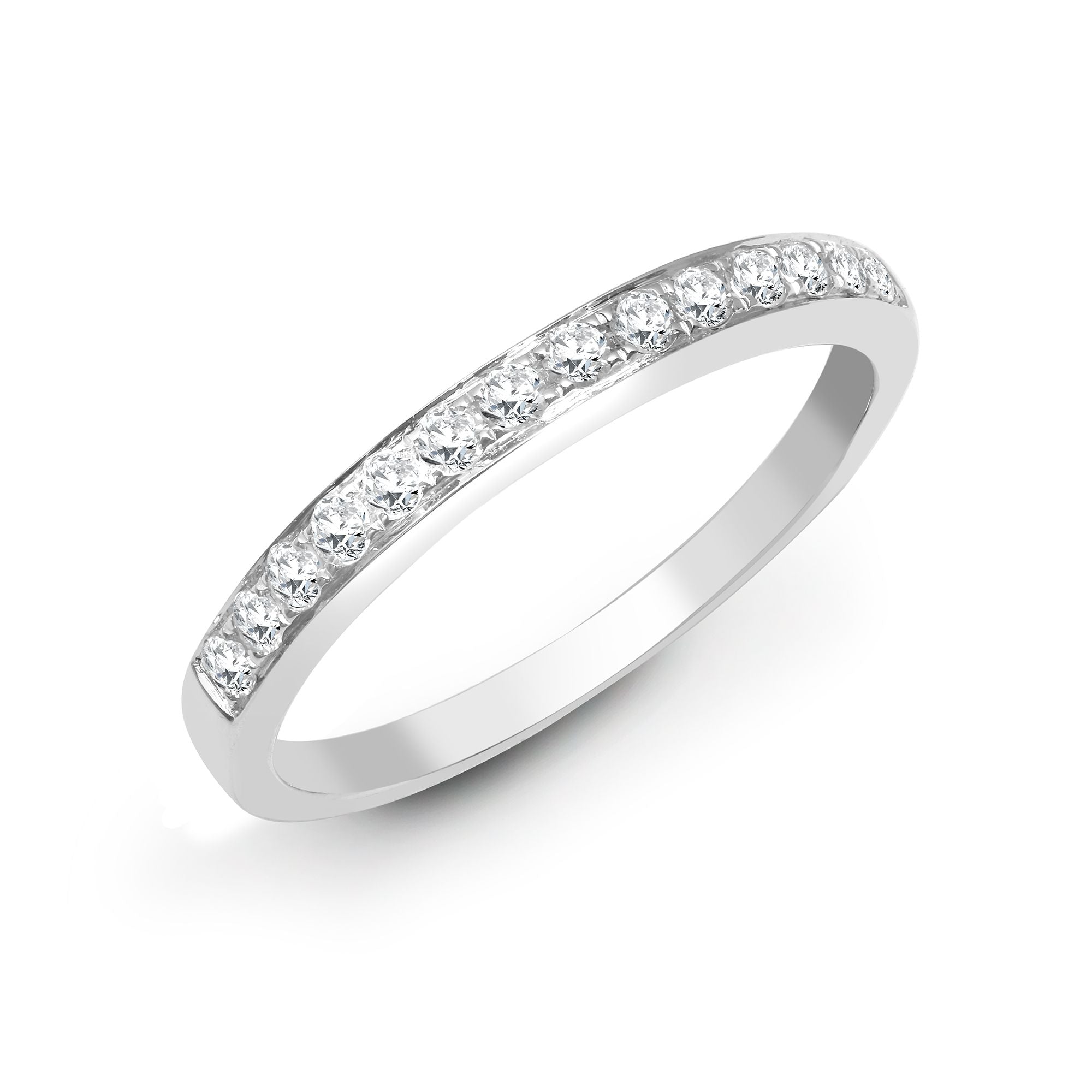 18R532-050 | 18ct White 0.50ct Pave Set Natural Diamond 12 Eternity Ring