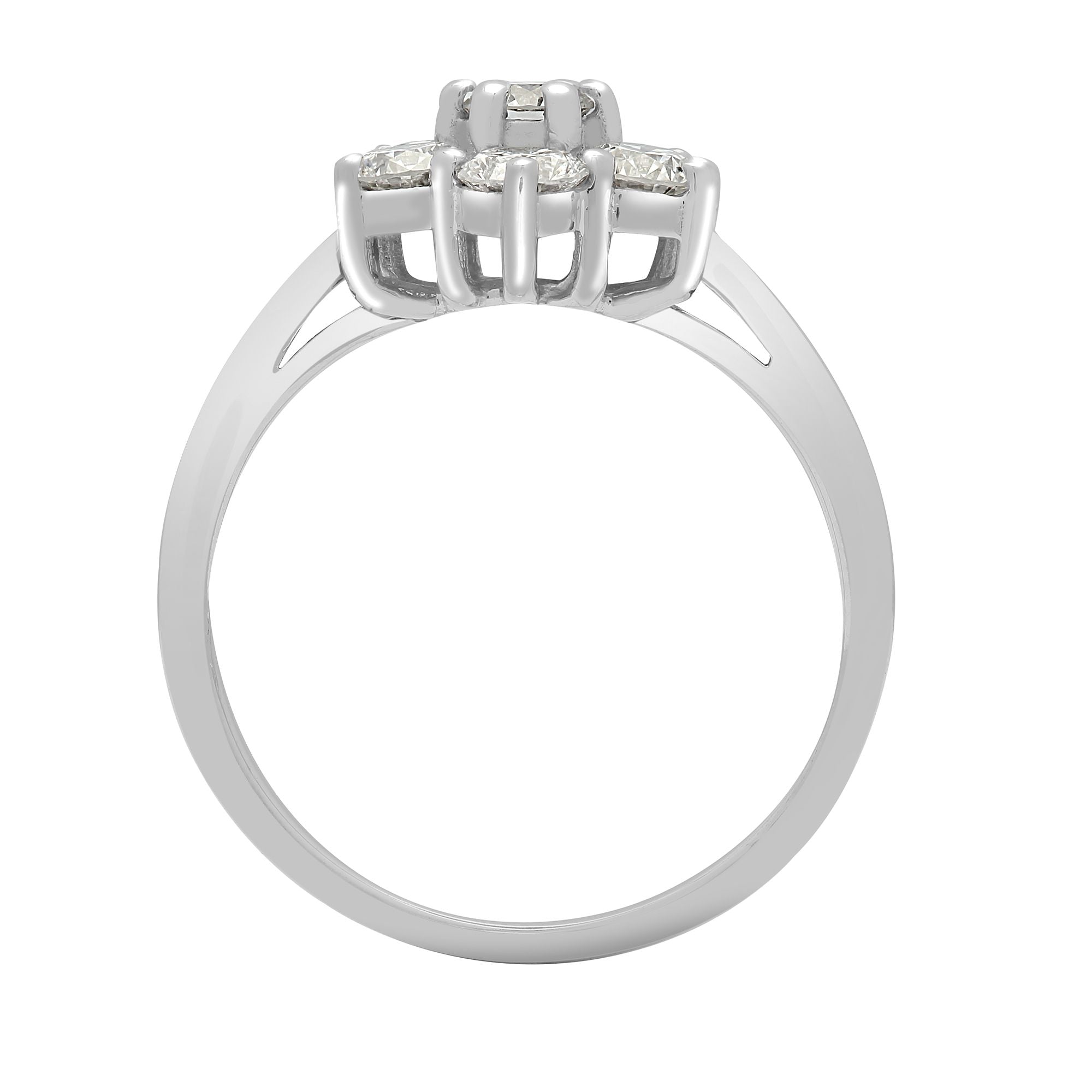18ct White 1.50ct Natural Diamond 7 Stone Cluster Ring