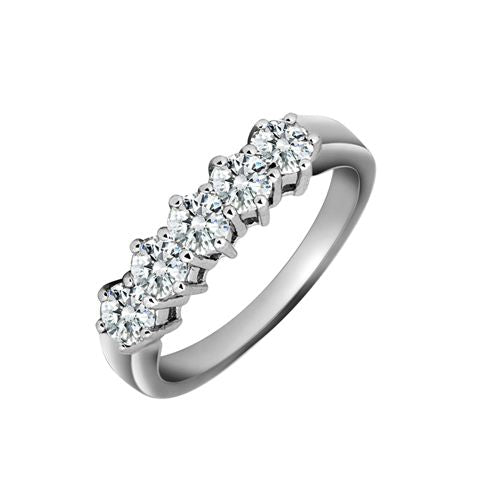 18R546-100 | 18ct White Gold 1.00ct 5 Stone Natural Diamond Ring