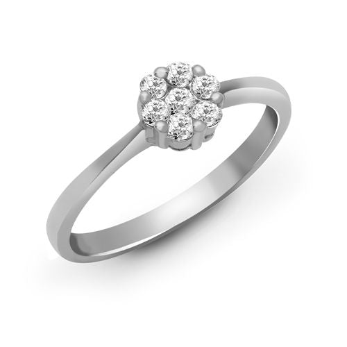 18ct White Gold Natural Diamond Ring