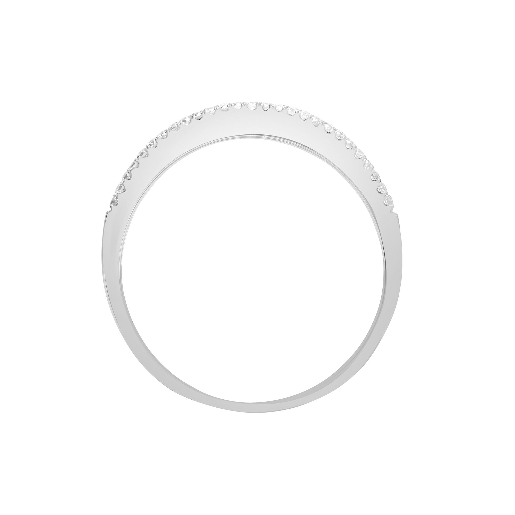 18ct White 0.47ct Natural Diamond 3 Row ? ET Ring
