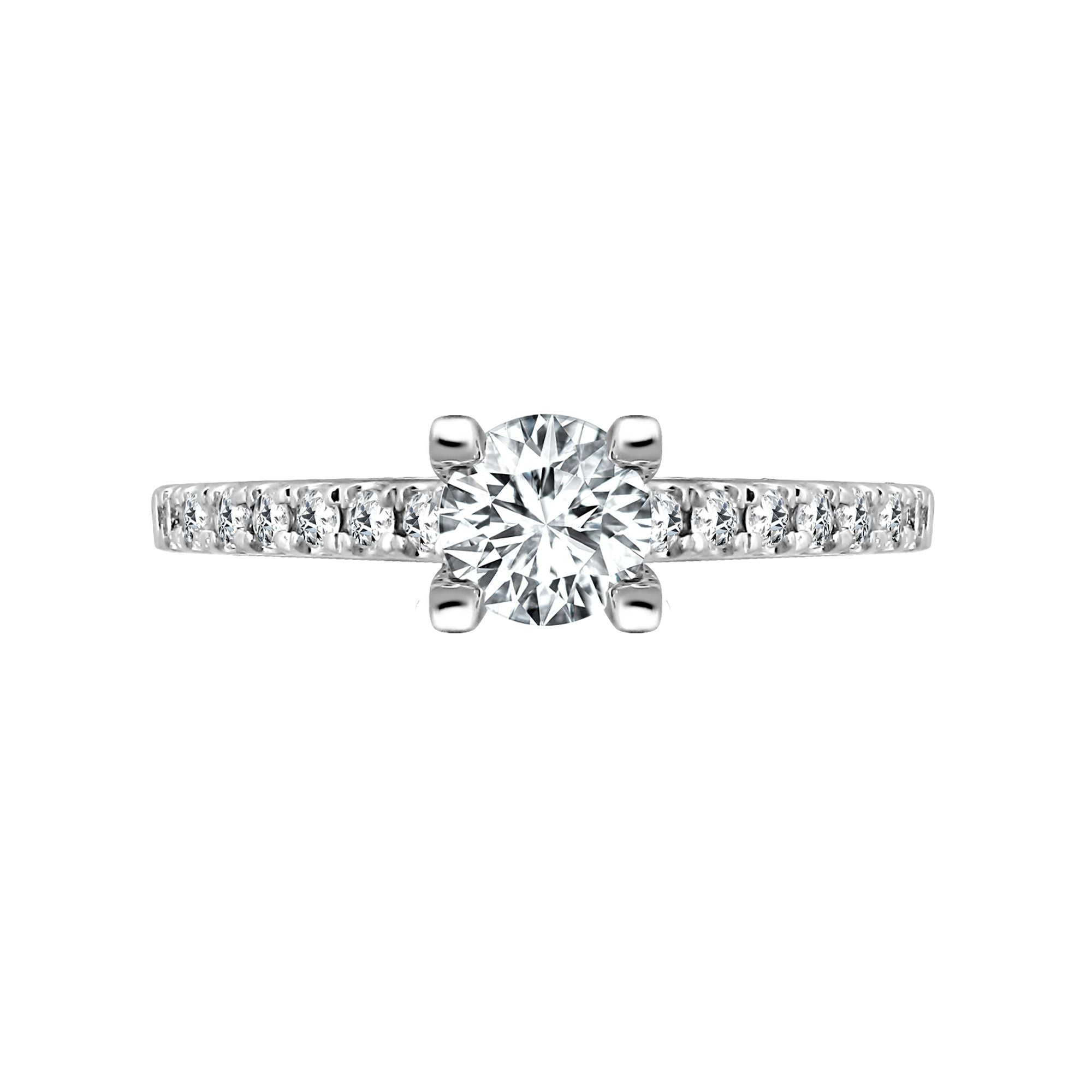 18ct White 0.17ct Natural Diamond Semi Set Ring - Holds