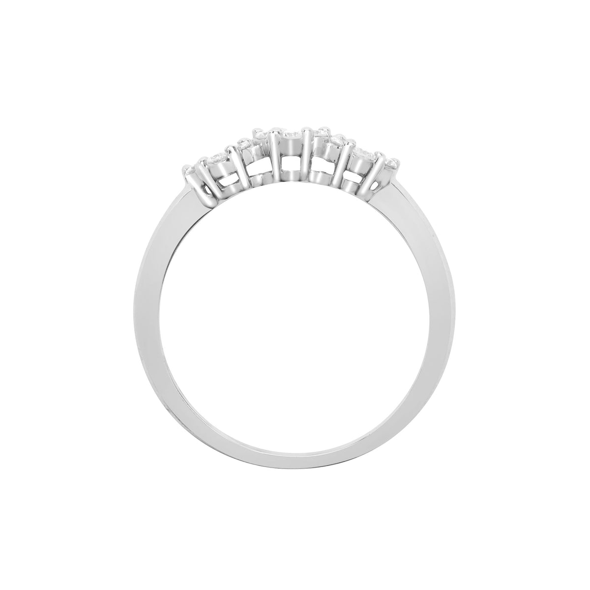 18ct White 0.45ct Natural Diamond 3 x 7 Cluster Ring