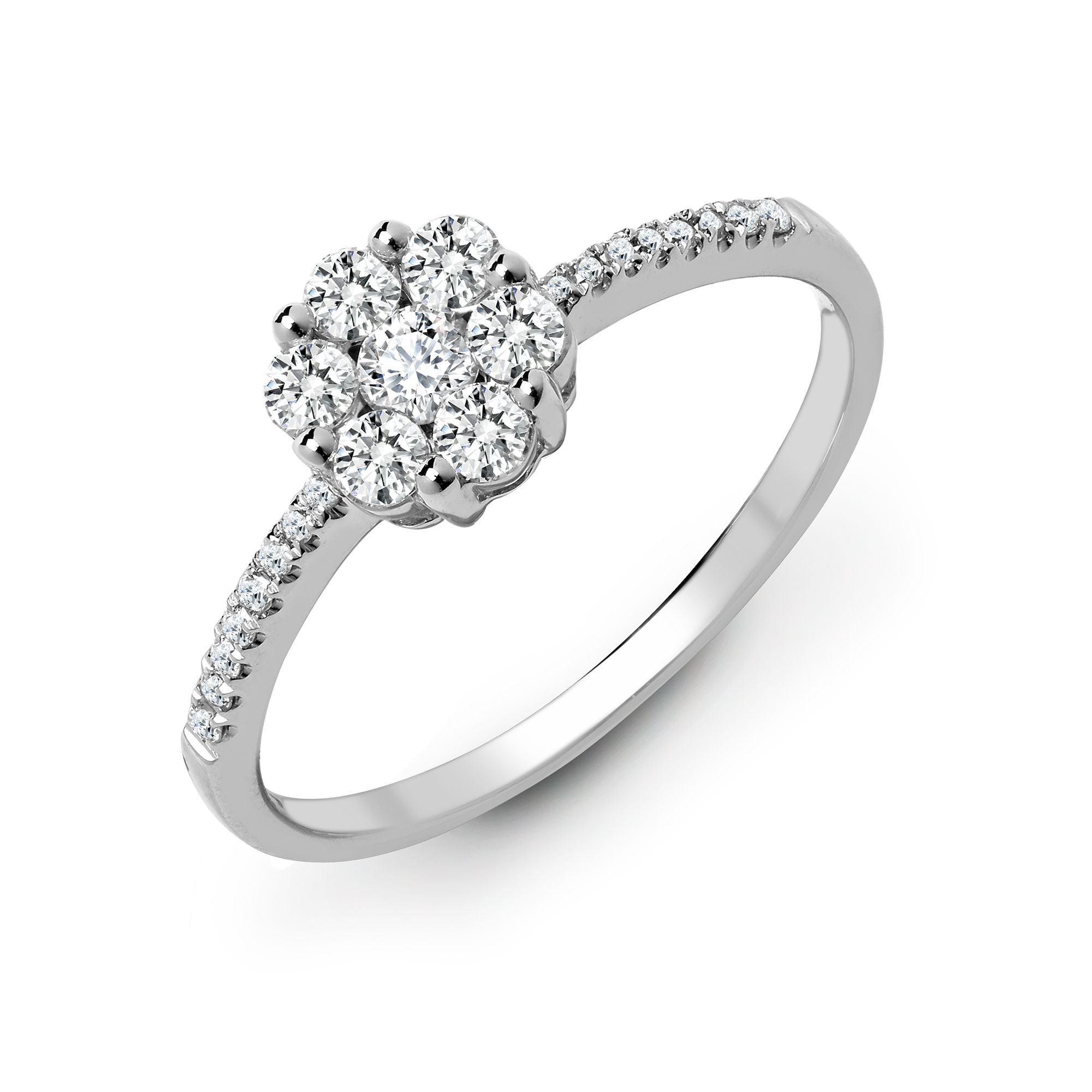 18ct White 0.48ct Natural Diamond Ring