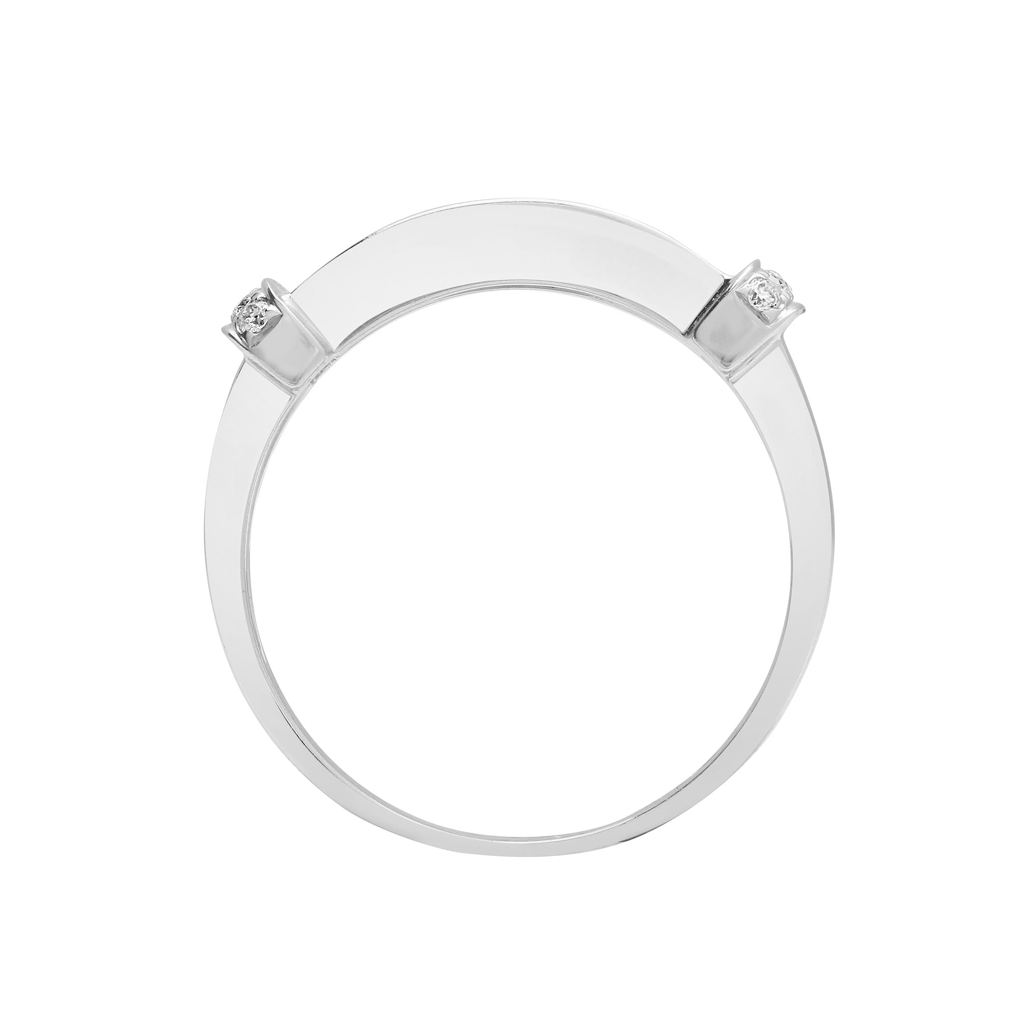 18ct White Gold 0.52ct Natural Diamond Round Brilliant Cut & Baguette Ring