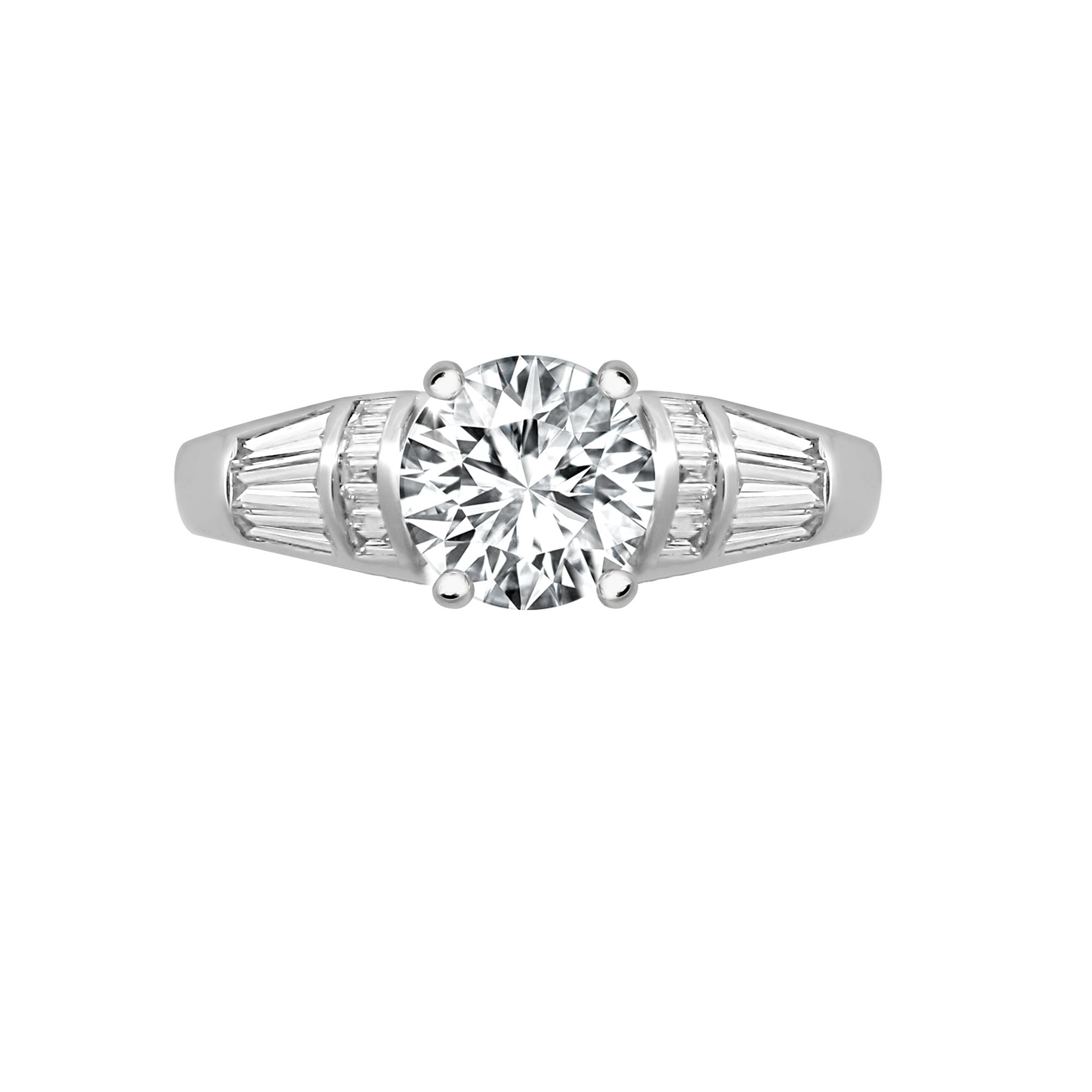18ct White 0.36ct Natural Diamond Semi Set Ring - Holds 0.50ct