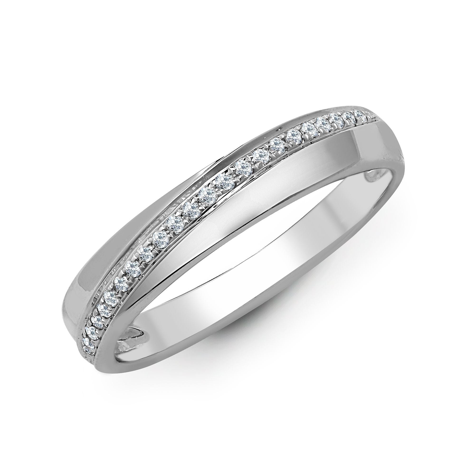 18ct White 0.11ct Natural Diamond Ring