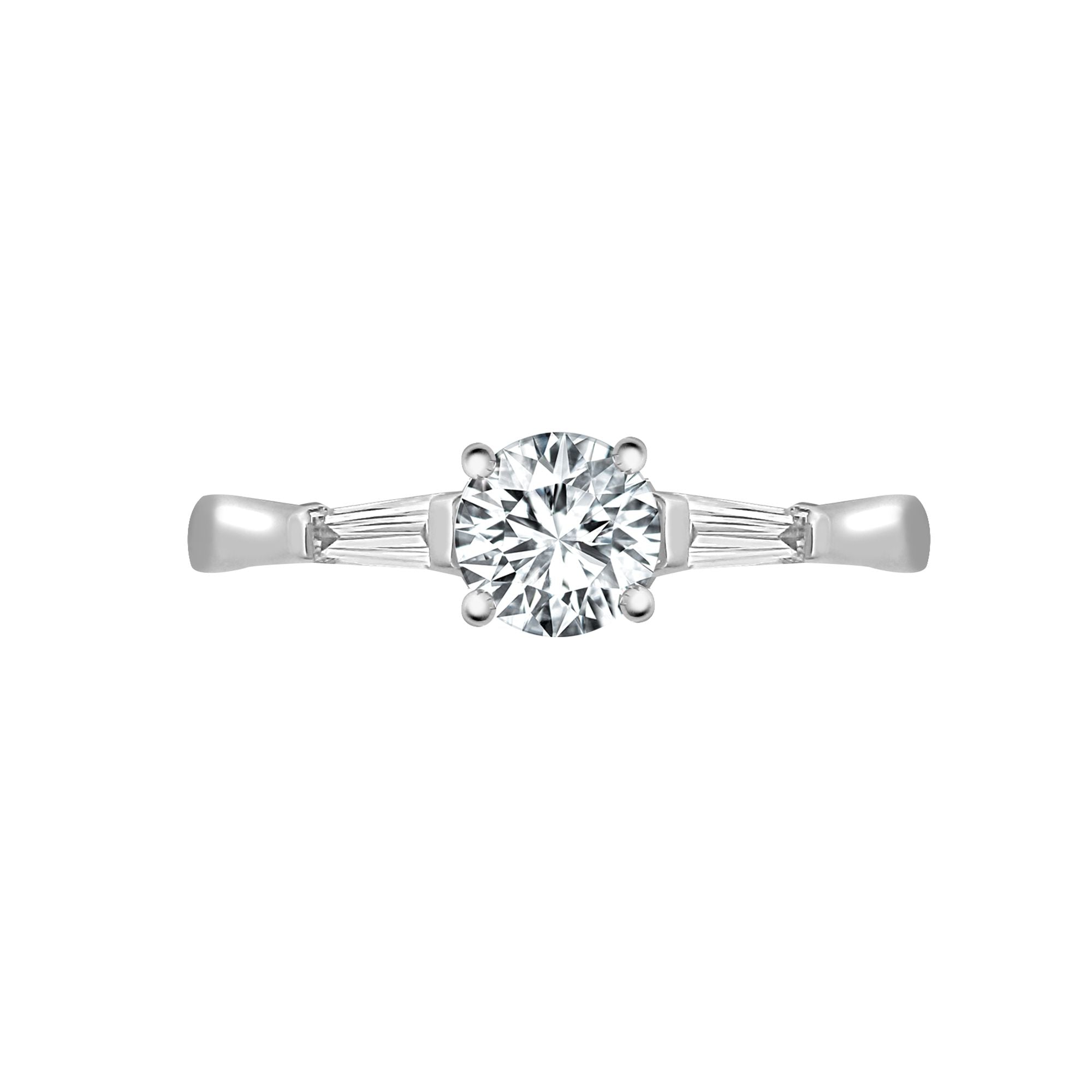 18ct White 0.16ct Natural Diamond Semi Set Ring - Holds 1.00ct
