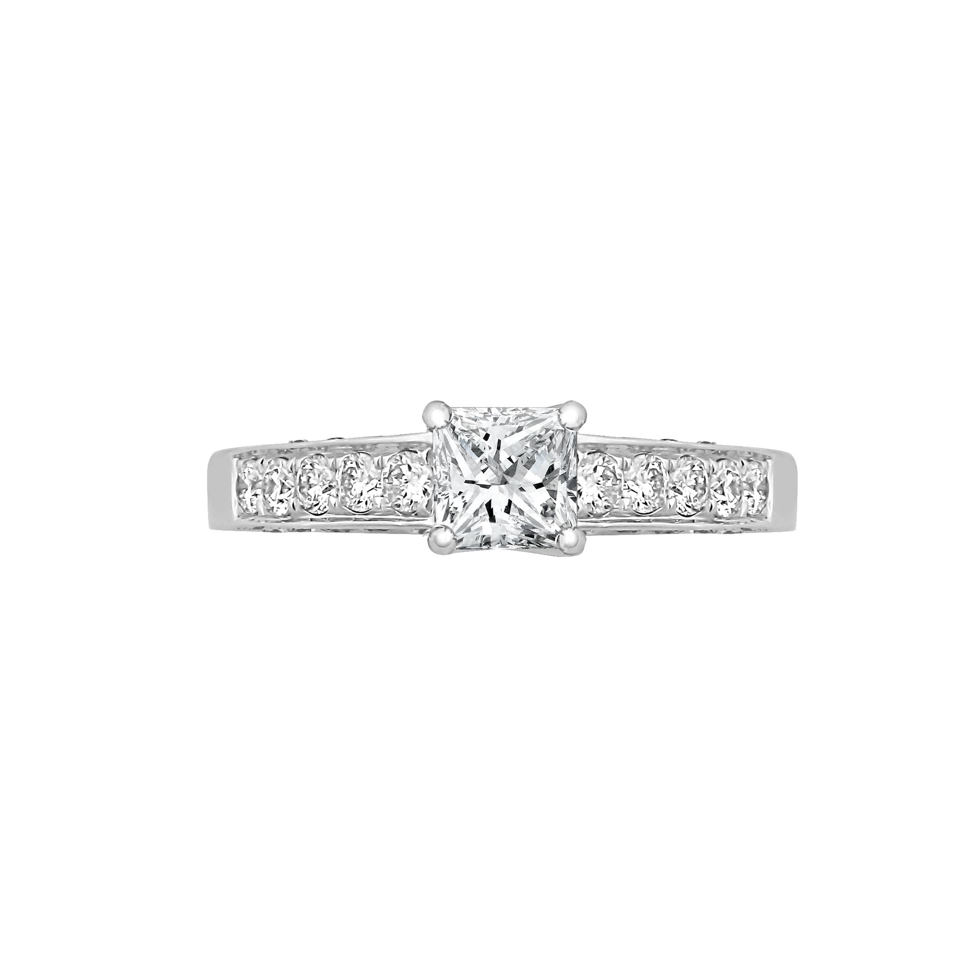 18ct White 0.52ct Natural Diamond Semi Set Ring - Holds 1.00ct