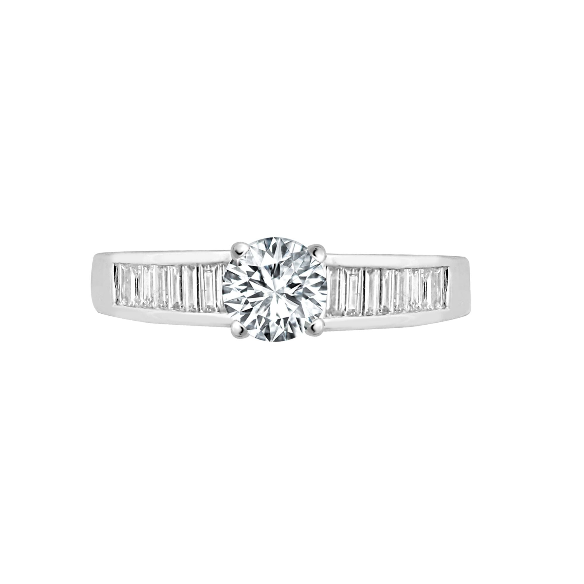 18ct White 0.26ct Natural Diamond Semi Set Ring - Holds 0.75ct