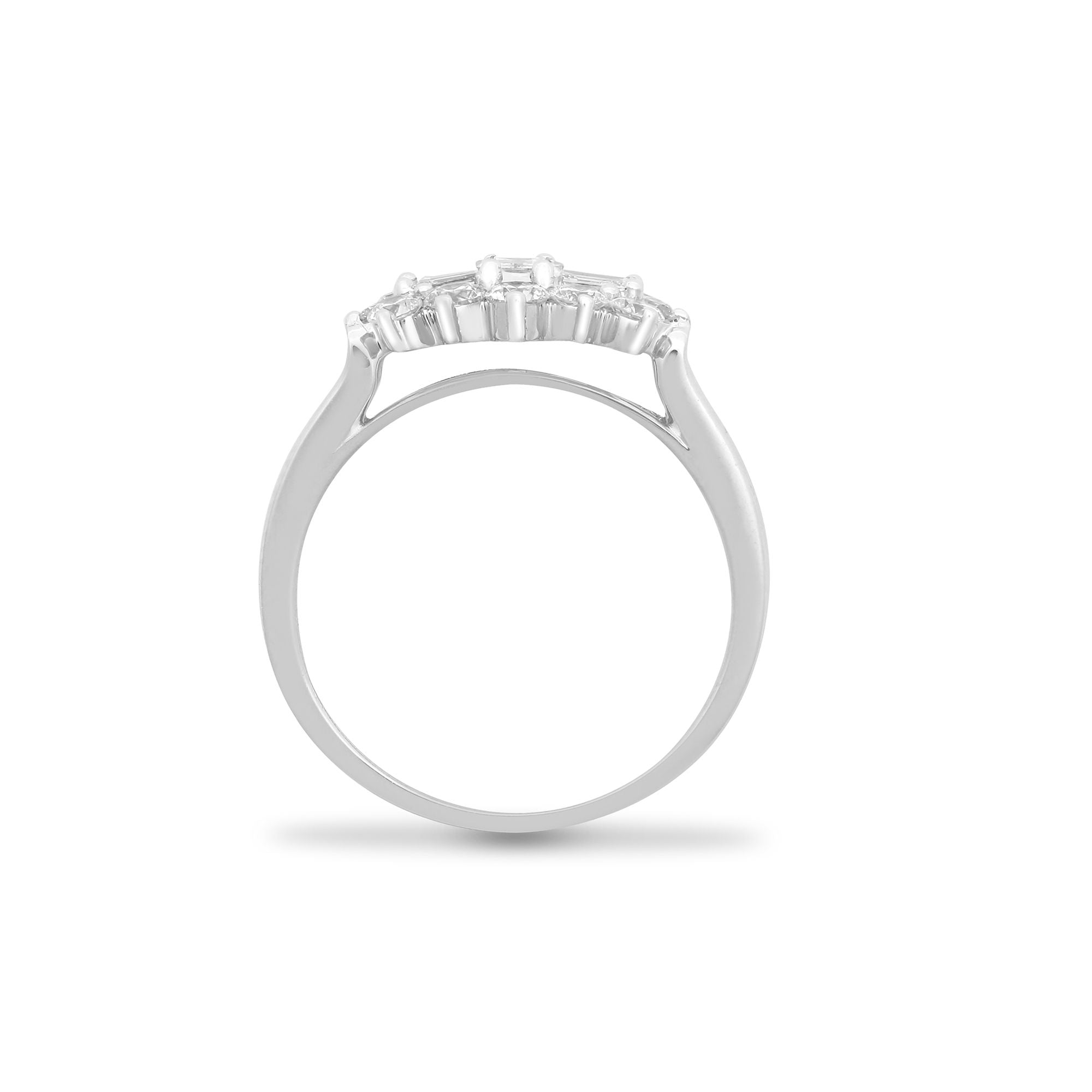 18ct White Natural Diamond Boat Ring