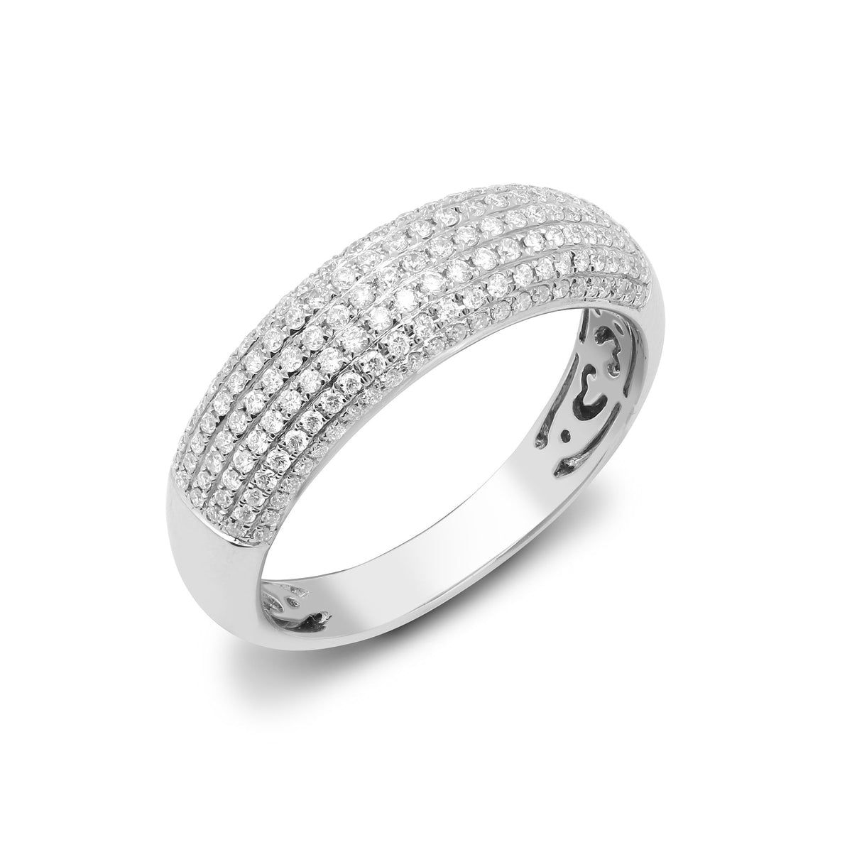 18ct White Natural Diamond Bombay Ring