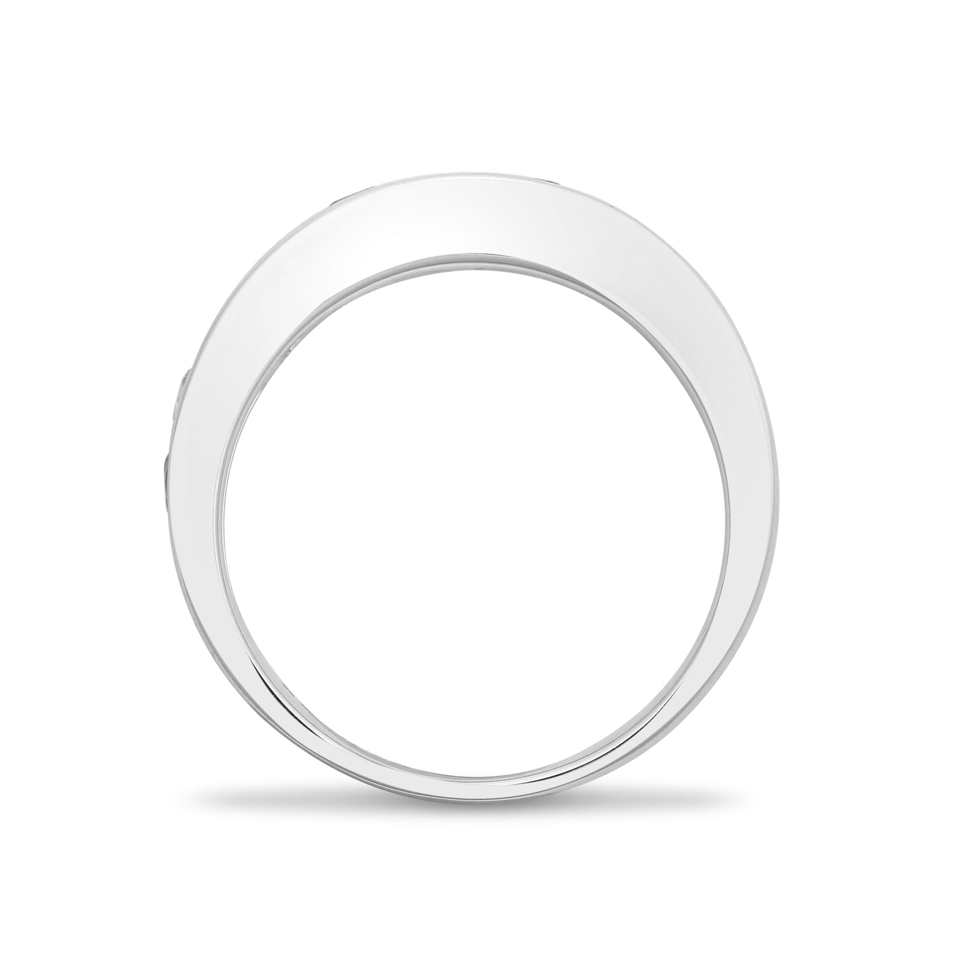 18ct White Diamond-0.55ct Em-0.65ct 1\2 Eternity Ring