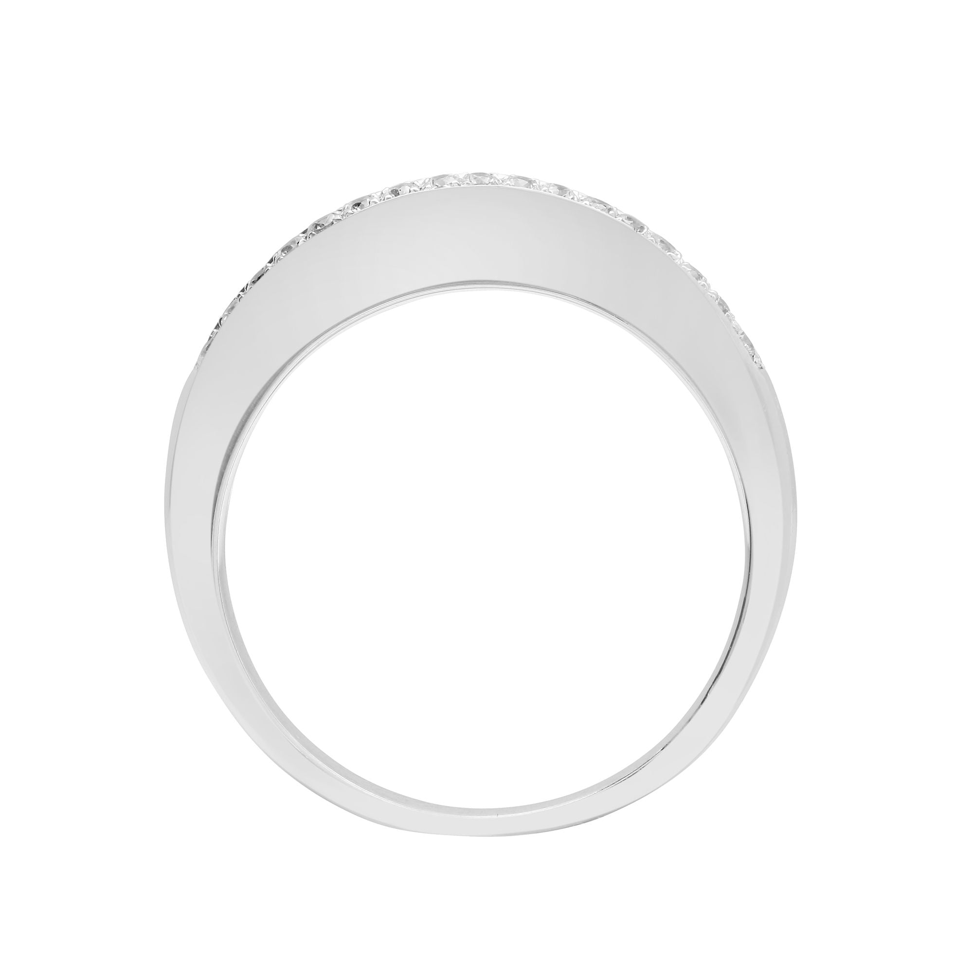 18ct White 0.94ct Round & Baguette Natural Diamond Ring