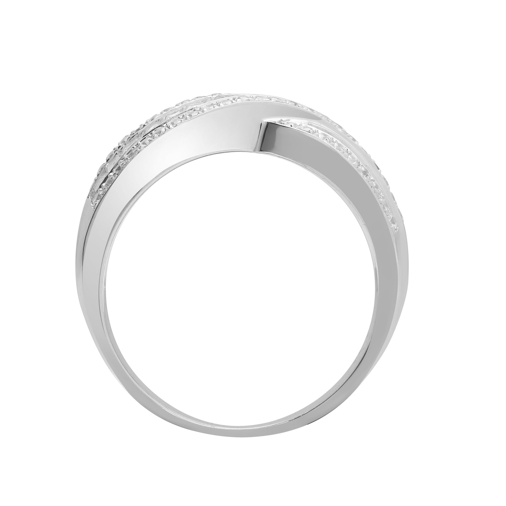 18ct White 1.09ct Round & Baguette Natural Diamond Ring