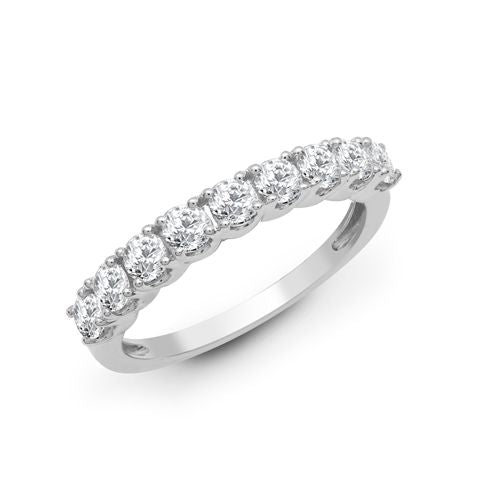 18ct White 9 stone Claw Set 1/2 ET Ring