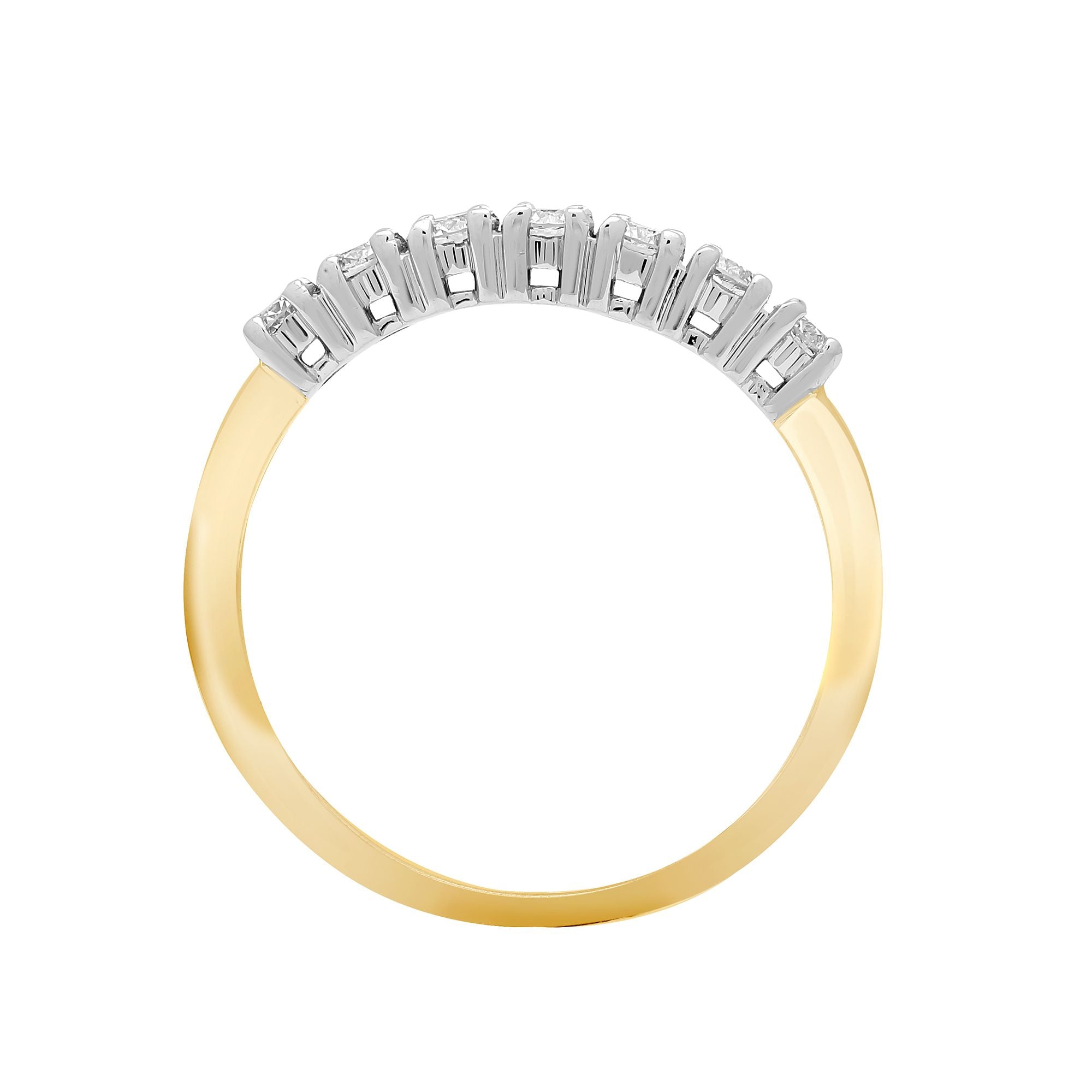 18ct Yellow/White Natural Diamond 7 stone 1/2 ET Ring