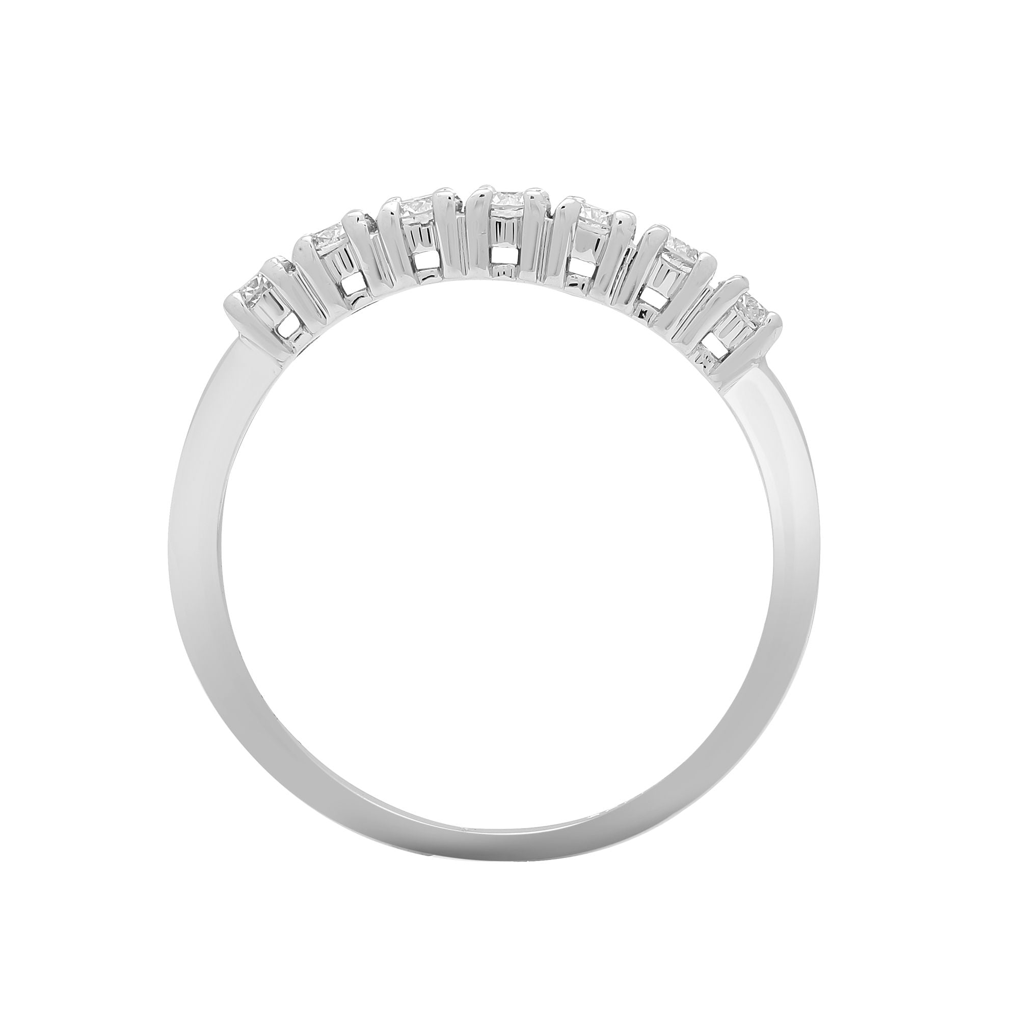 18ct White 0.75ct Natural Diamond 7 stone 1/2 ET Ring