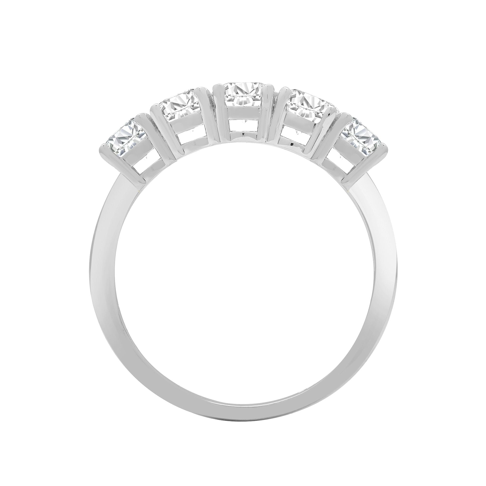 18ct White 1.00ct Natural Diamond 5 stone Ring