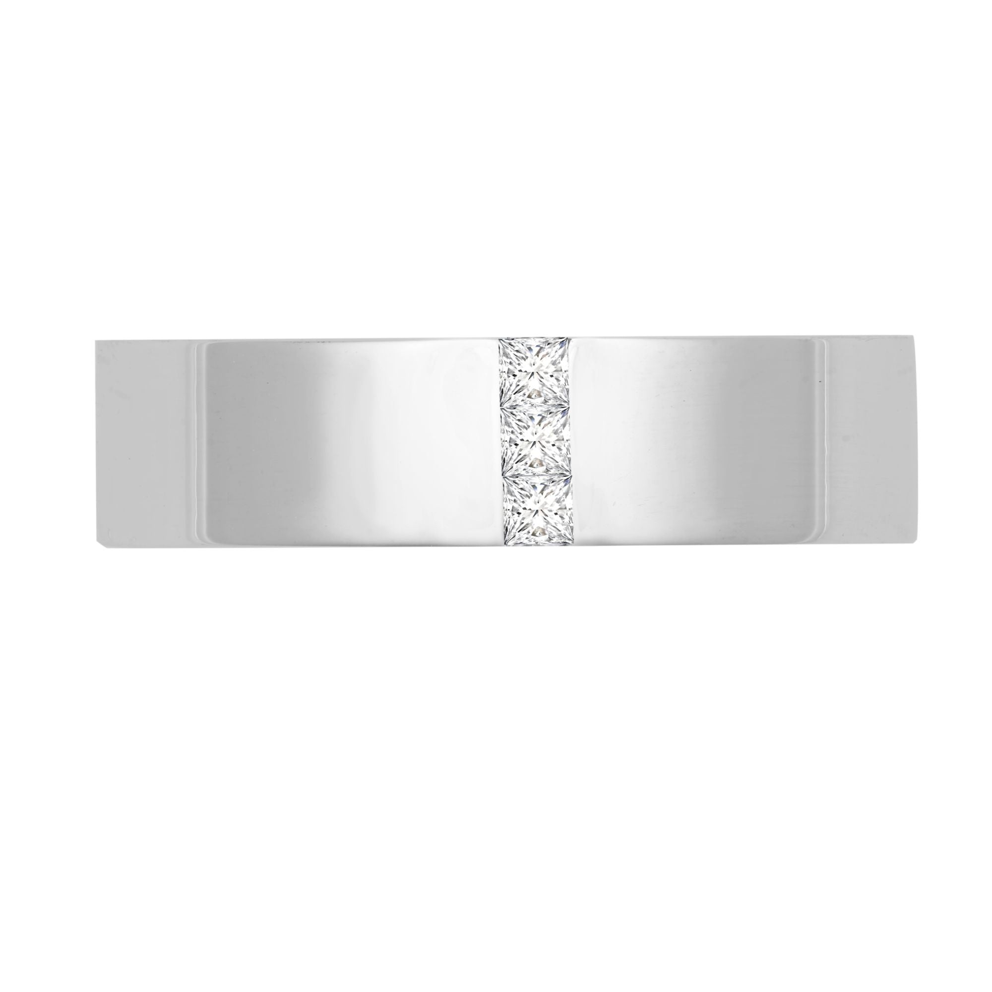 18ct Gold White Natural Diamond Rubover set Wedding Ring