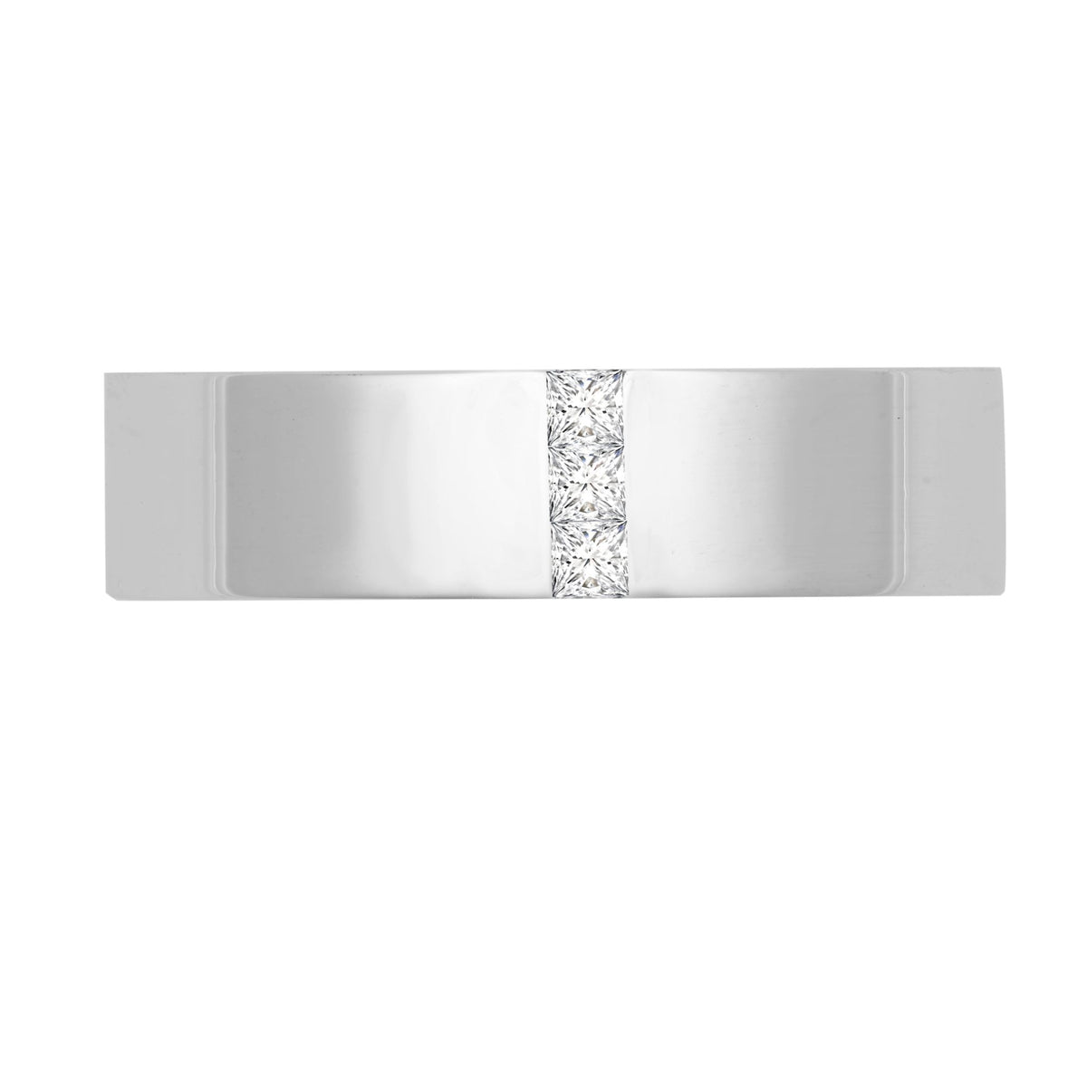 18ct Gold White Natural Diamond Rubover set Wedding Ring