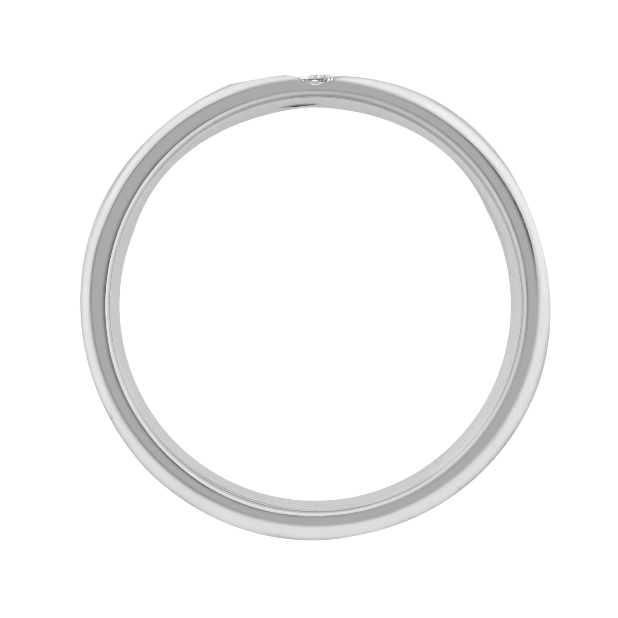 18ct Gold White Natural Diamond Rubover set Wedding Ring