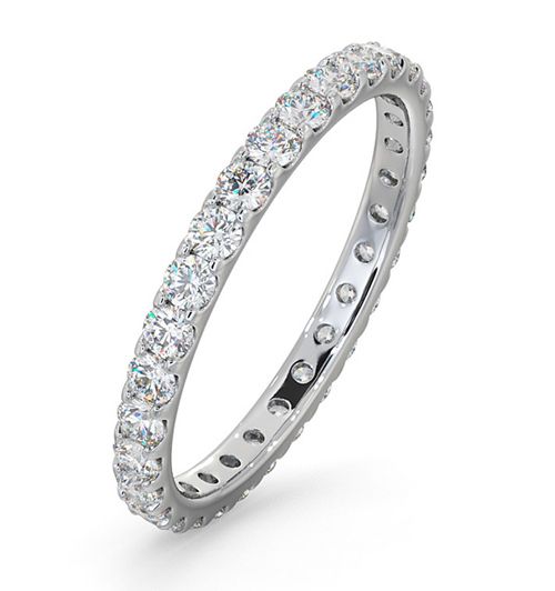 18ct White Gold Claw Set Full Eternity Ring Natural Diamond 1.00ct H Si